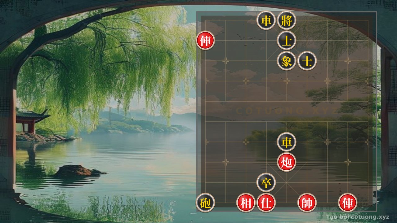 Thế cờ: Xiangqi: Red Chariot Exposed, Black Cannon Must Be Cautious — Cờ Tướng Online