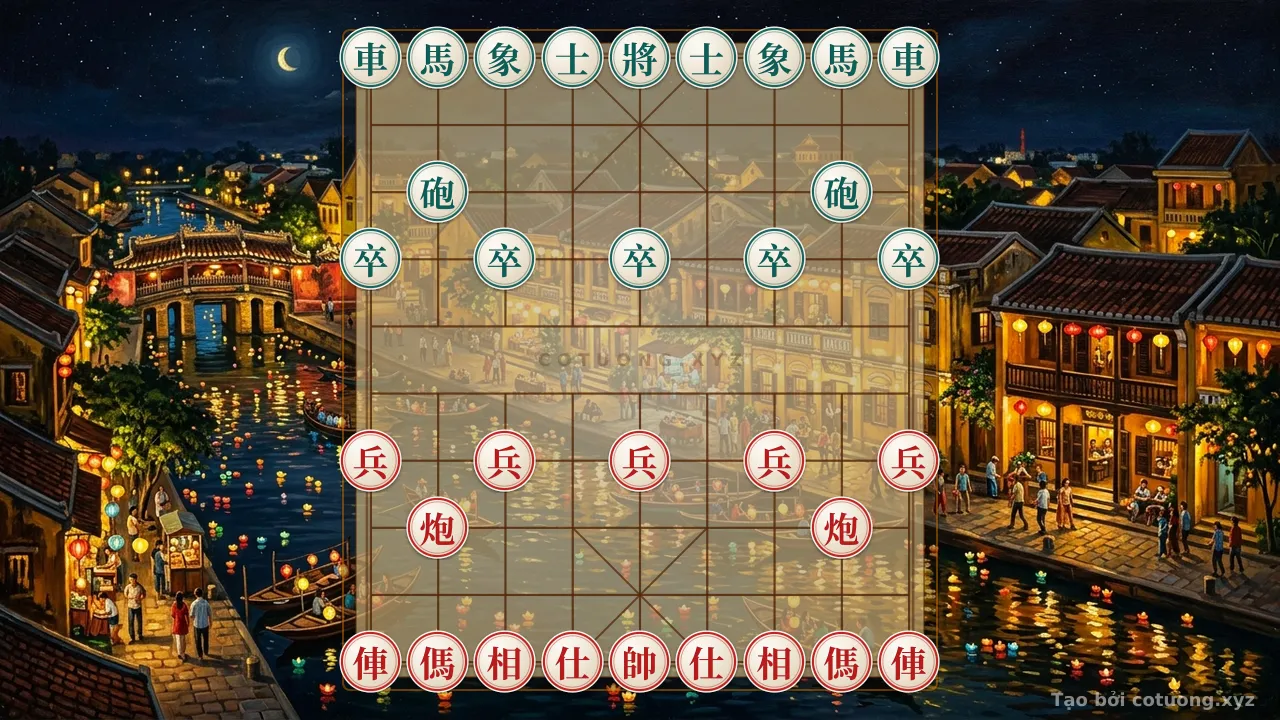 Thế cờ: Red Army's Offensive Formation: The Empty Cannon and Chariot Thrust Tactics in Xiangqi — Cờ Tướng Online