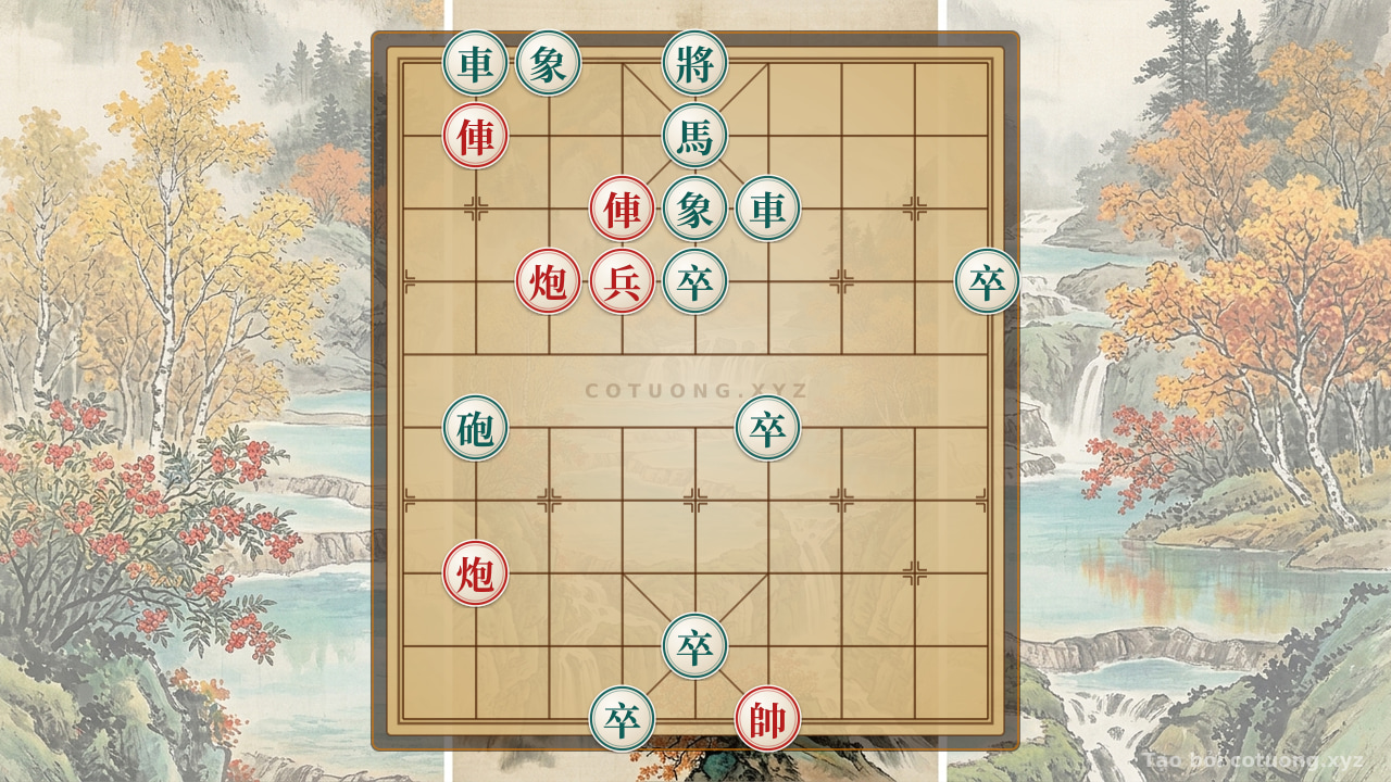Thế cờ: Xiangqi: The Red General's Strategic Breakthrough - Controlling the Battlefield with Chariots and Cannons — Cờ Tướng Online