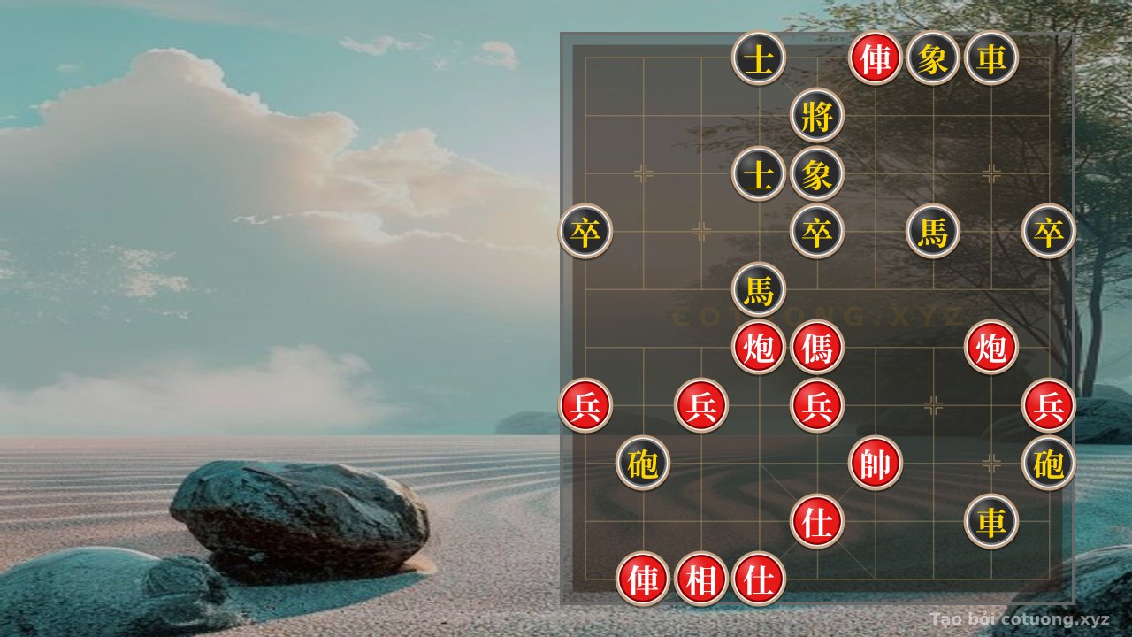 Thế cờ: Red's 'Sát pháp' Trick: How to Crush Black's 'Song mã giao chân' Setup in 10 Moves? — Cờ Tướng Online