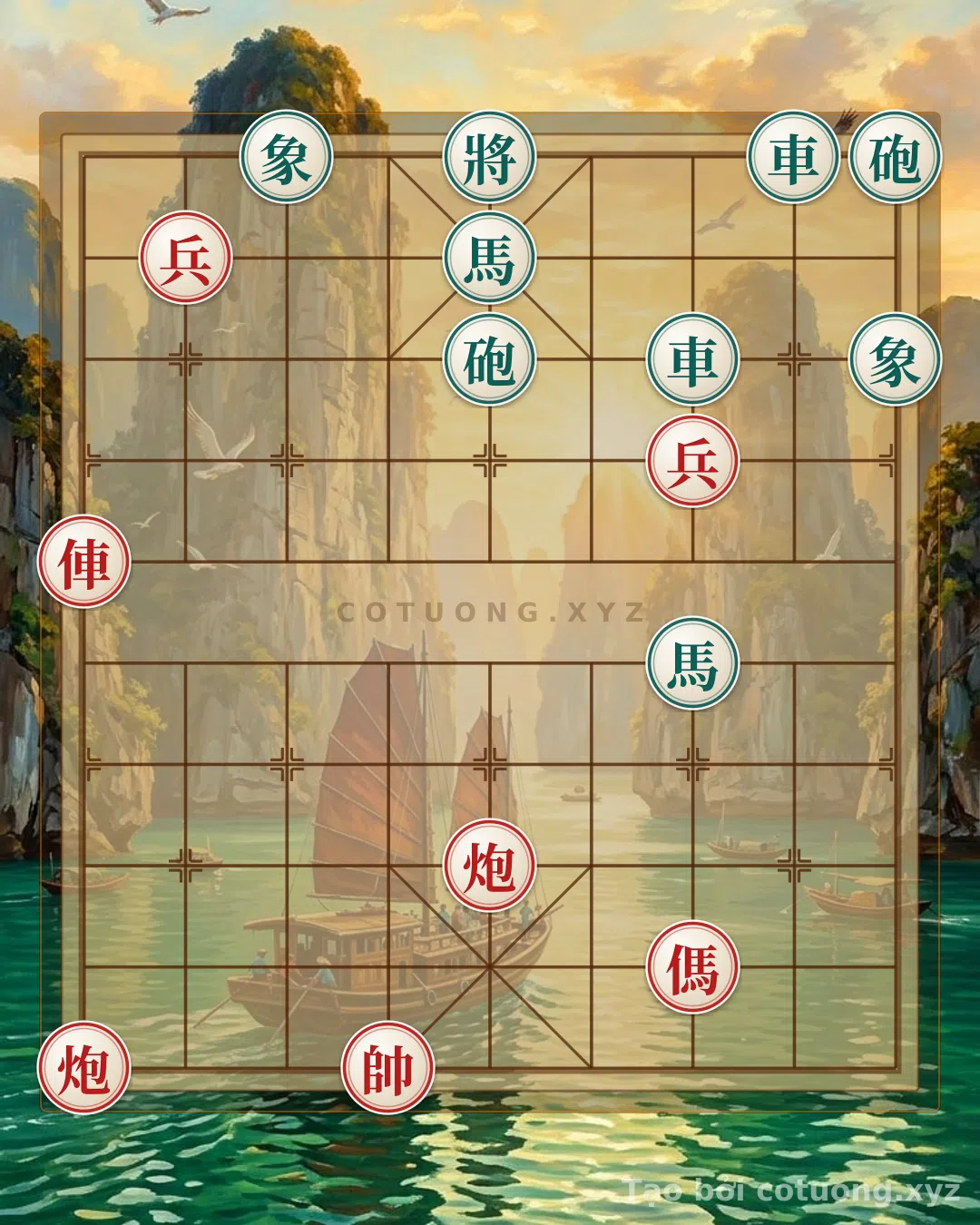 Thế cờ: The Art of Strategy: When the Red Chariot, Cannon, and Horse Clash with the Black Double Chariots - Mastering Chess Tactics #9781 — Cờ Tướng Online