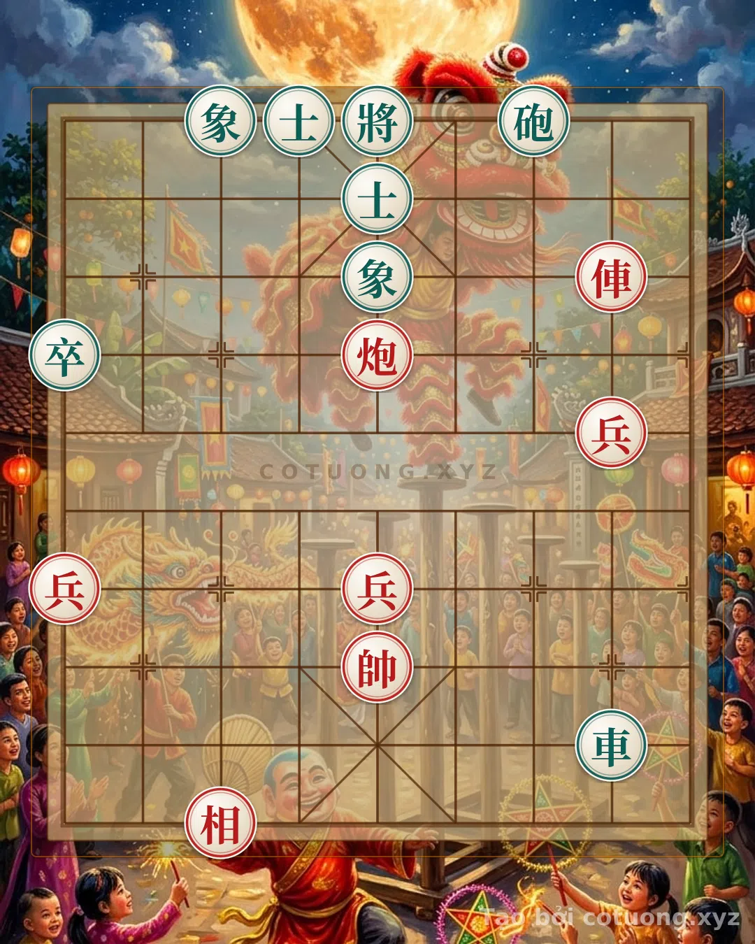 Thử Thách: Thế Cờ Giang Hồ Khó: Xe Pháo 3 Chốt Tượng - Đấu Trường Sinh Tử Của Trí Tuệ - Bạn có thể giải được?