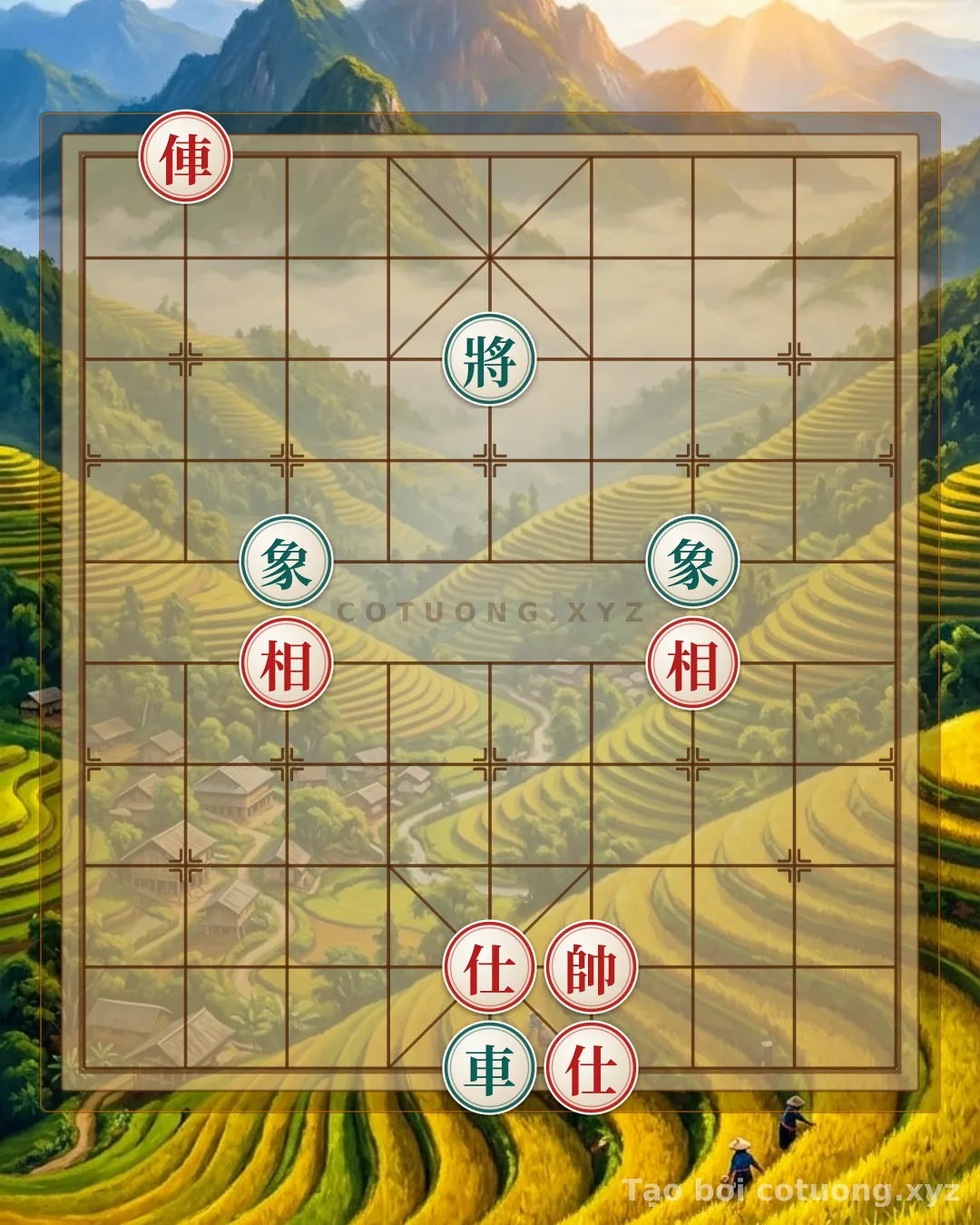 Thế cờ: Red's Secret Attack: Rook on 8th File, 10th Rank - The 'Checkmate' Strategy — Cờ Tướng Online