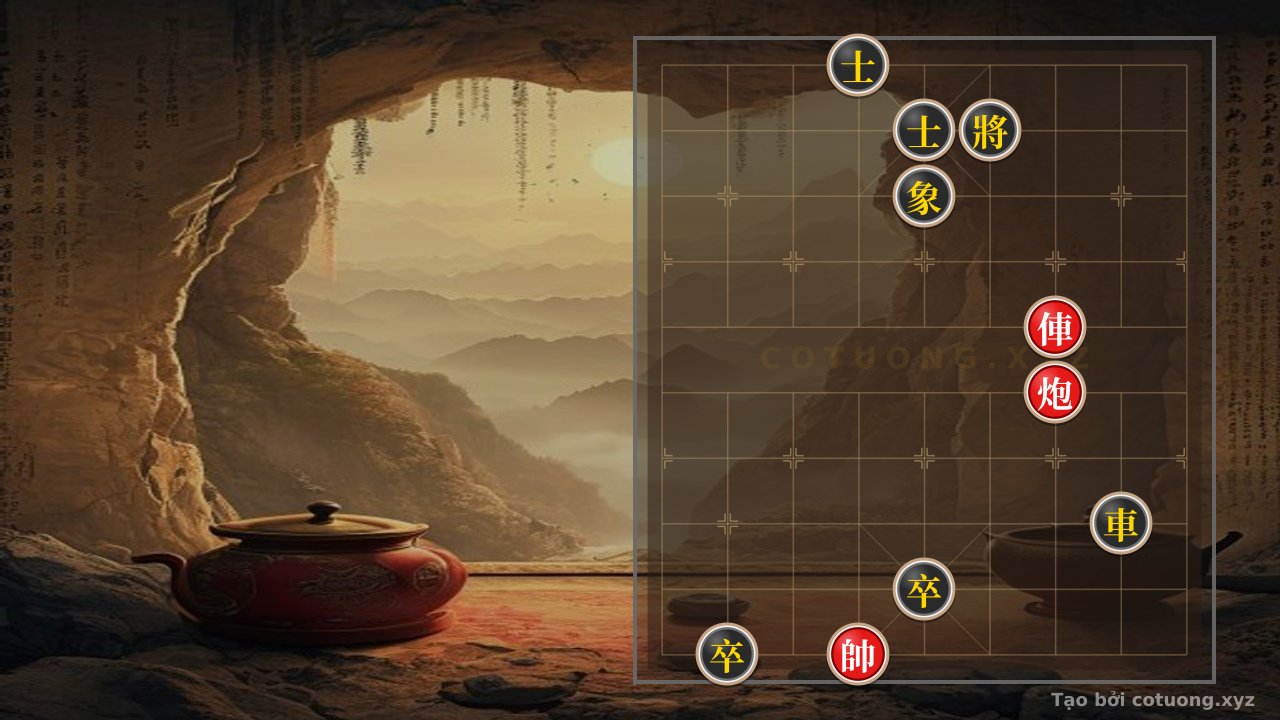 Thế cờ: The 'Black Advisor File 4 - Red Chariot File 3' (1/10): A Brutal Endgame Strategy - The Secret of the Chariot Thrust and Cannon Silence Deciding Life and Death — Cờ Tướng Online