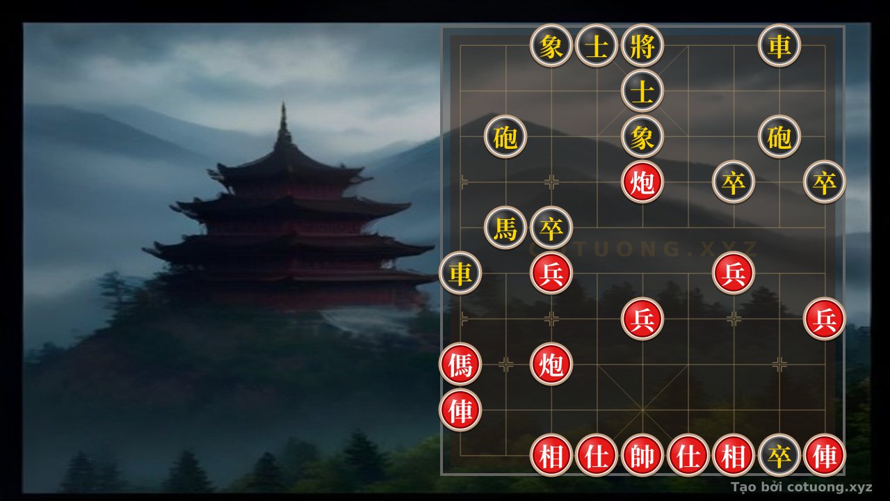 Thế cờ: Red Chariot on File 9: The Strategic Trap to Break Black's Defense — Cờ Tướng Online
