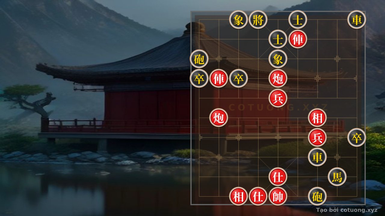 Thế cờ: Checkmate Strategy: Red Uses Chariot and Cannon to Surround the Black General — Cờ Tướng Online
