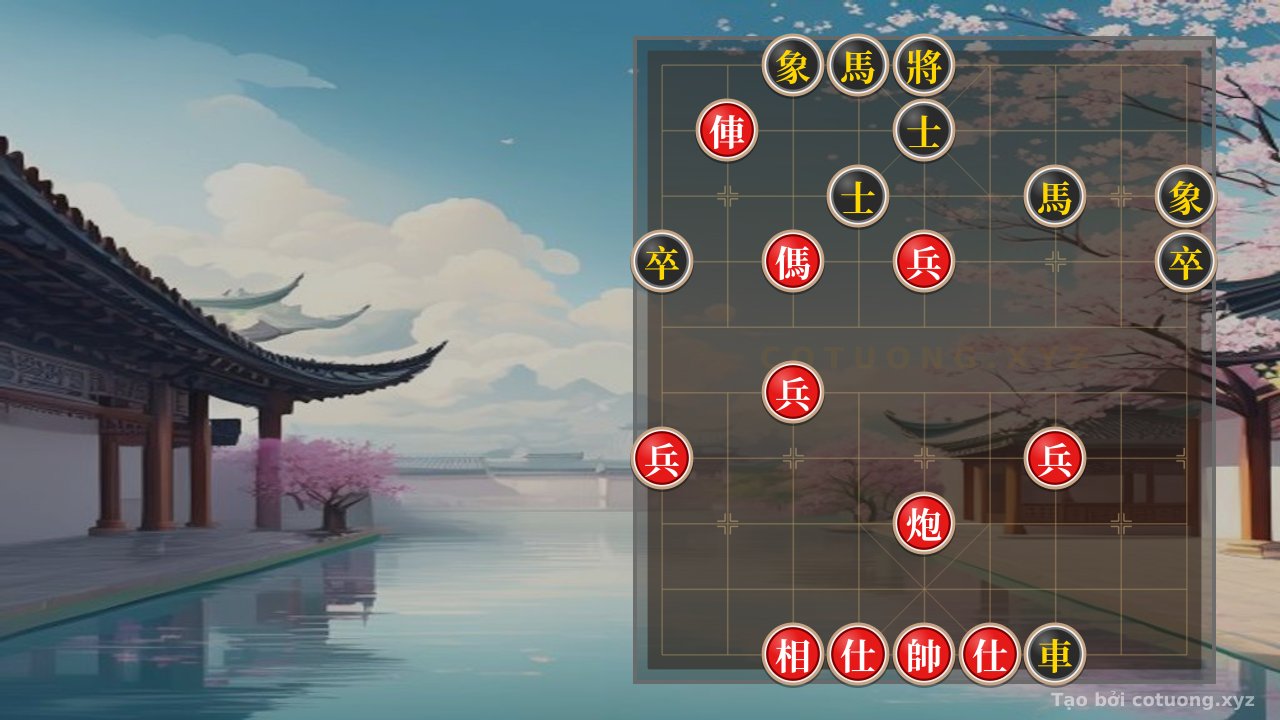 Thế cờ: Xiangqi Master's Secret: The Rook-Cannon-Horse Four-Pin Smashes Double Horse - The Battle of Xichibi on the Chessboard — Cờ Tướng Online