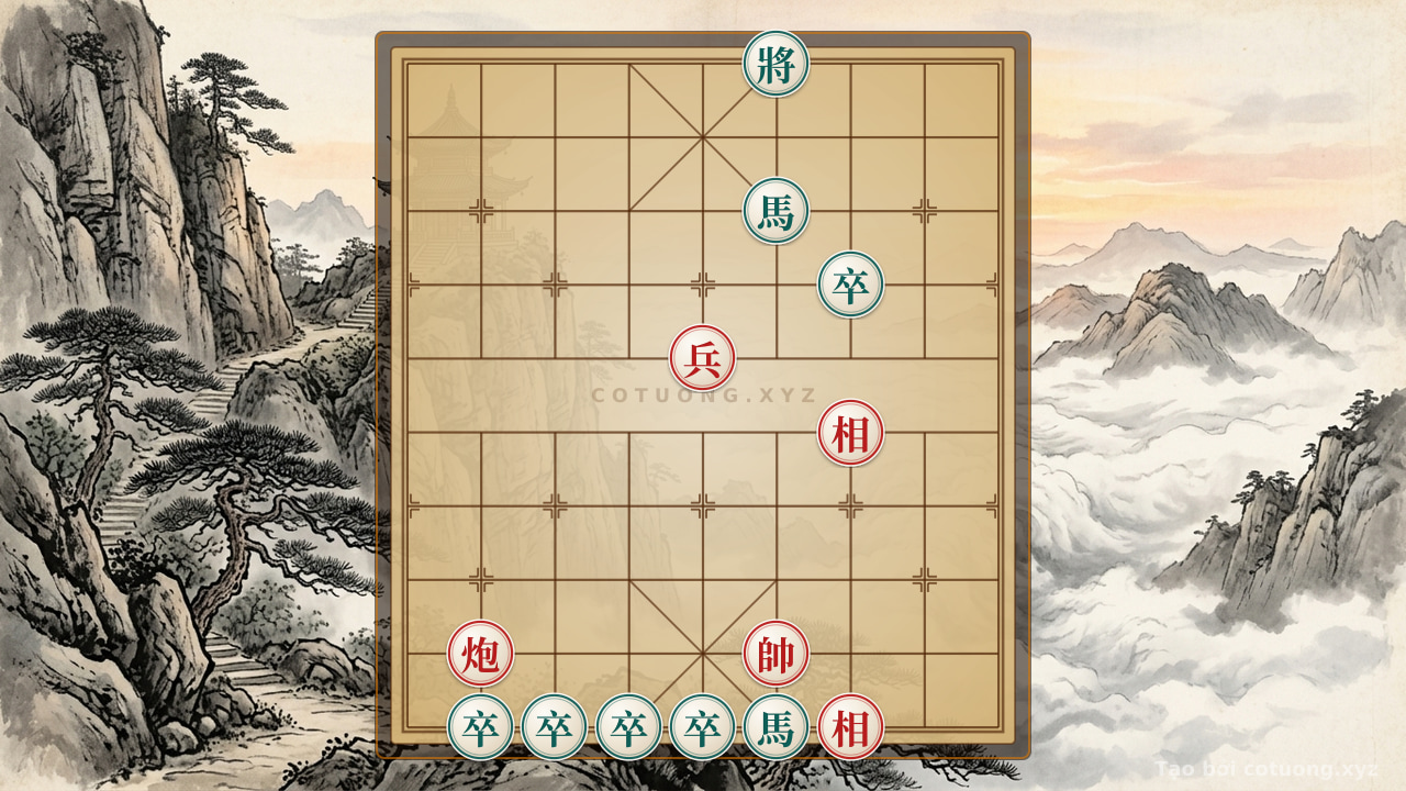 Thế cờ: Xiangqi Position: Red Attacks, Black Defends - Unique Strategy Rank 1/10 — Cờ Tướng Online