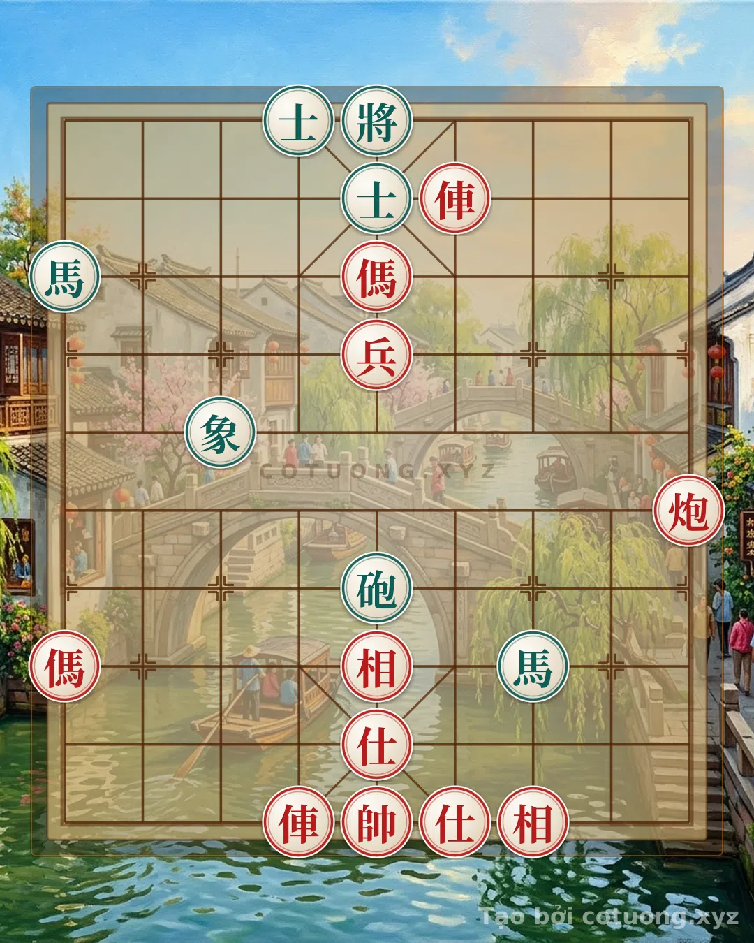 Thế cờ: Xiangqi Strategy: Double Horses Interlocking, Red Cannon Empty - Master Tactics — Cờ Tướng Online