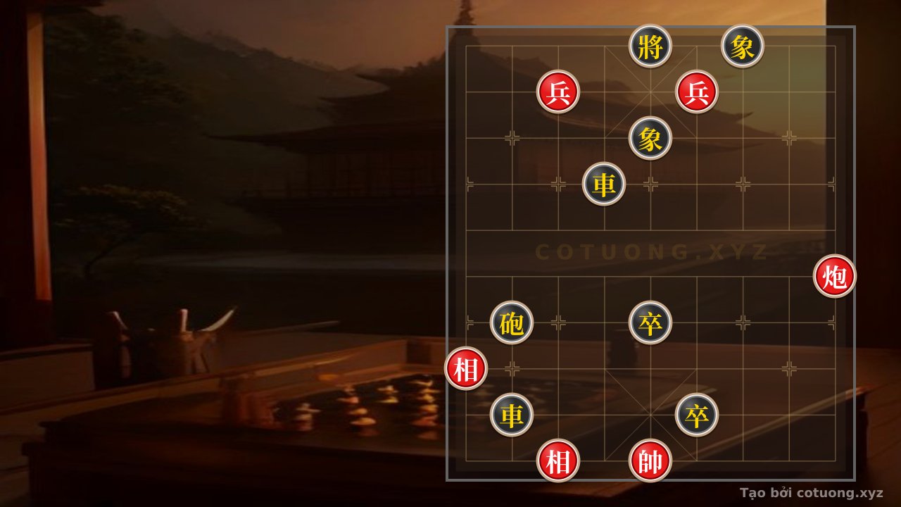 Thế cờ: The Secret of Breaking the Spear and Sword: The Legendary Cannon Opening with 2 Pawns and 2 Bishops vs. 2 Black Rooks — Cờ Tướng Online