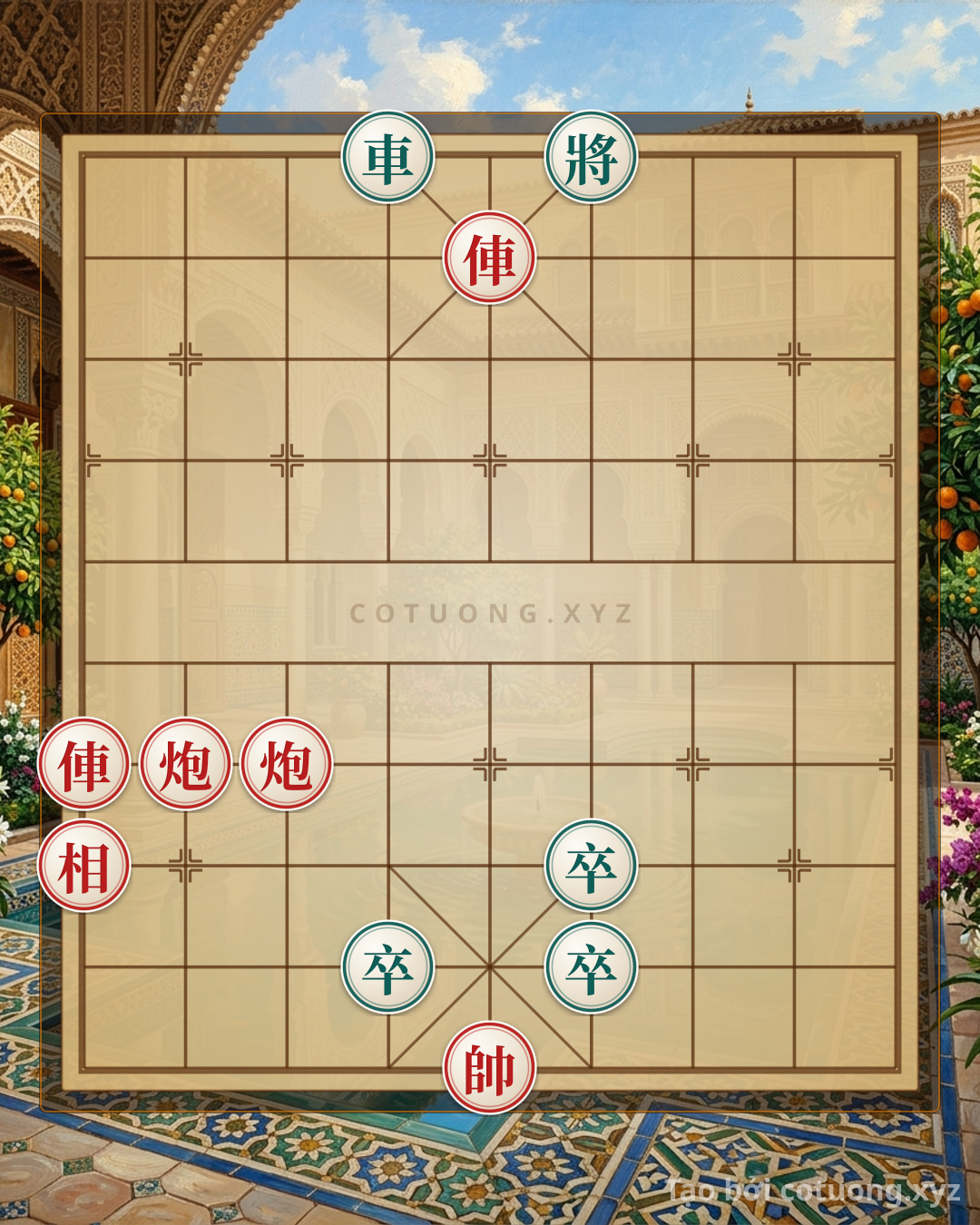Thế cờ: Red Chariot Wins: The Black General is Cornered — Cờ Tướng Online