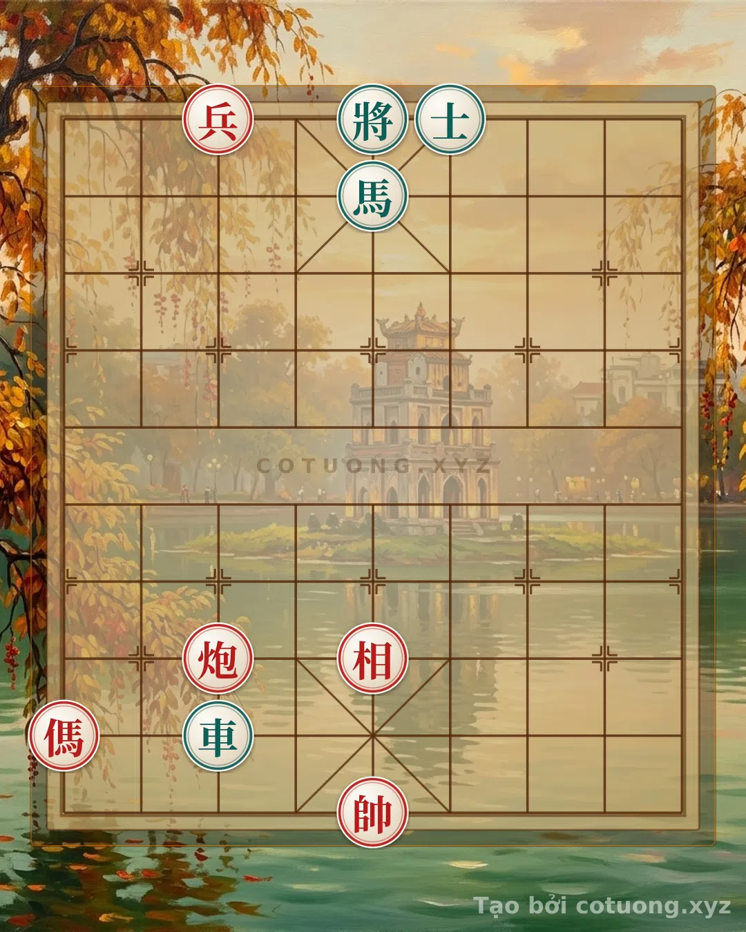 Thế cờ: Hidden General: Red Pawn on File 7, Rank 10 - Black's Defensive Strategy — Cờ Tướng Online