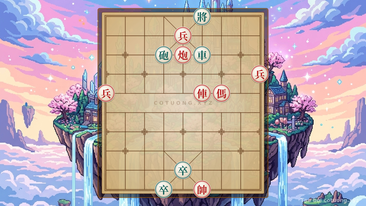 Thế cờ: Lightning Attack Strategy: How the Red Army Forces the Black General into a Forced Checkmate in 3 Moves — Cờ Tướng Online
