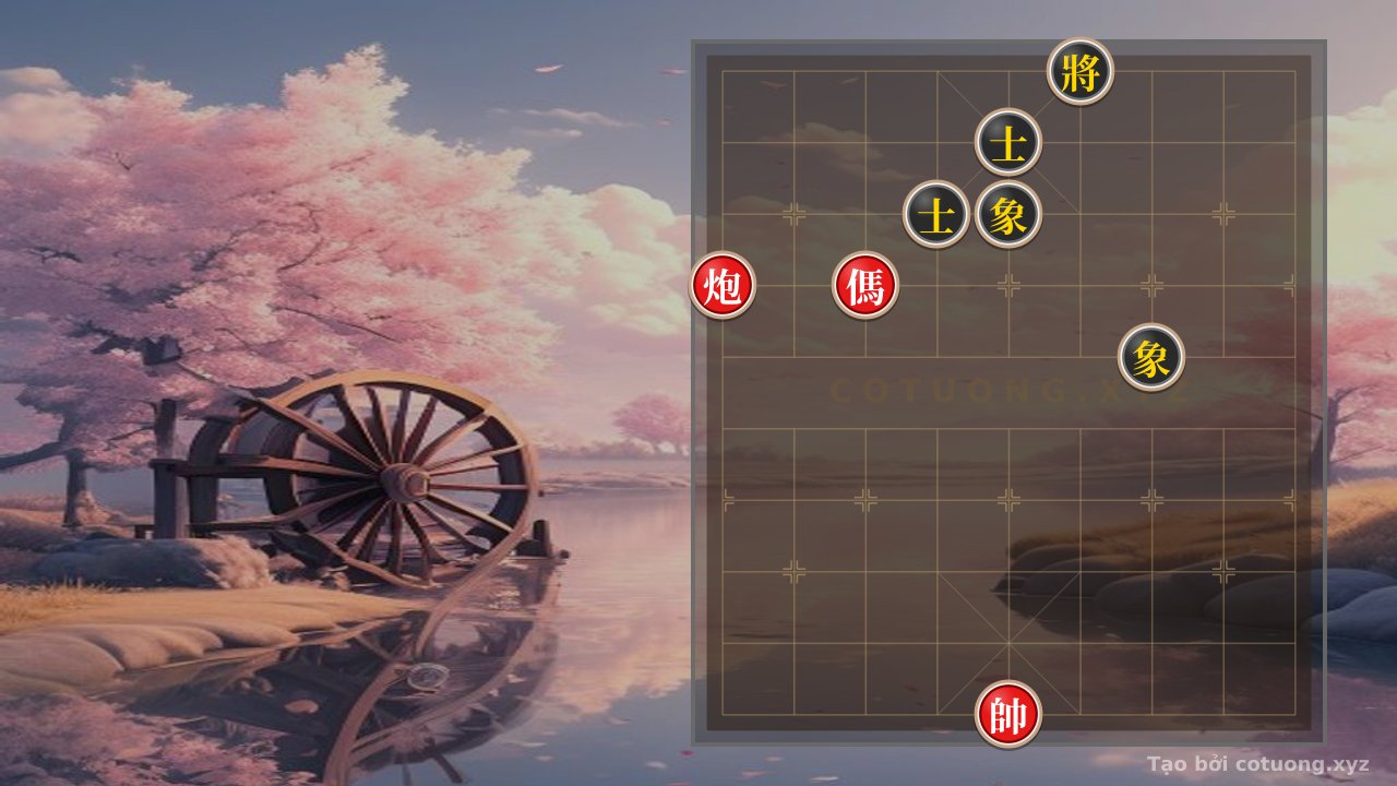 Thế cờ: The 'Double Elephant Counterattack' Position - Red Cannon vs. 2 Black Bishops & 2 Black Advisors: A Thrilling Tactical Turn! — Cờ Tướng Online