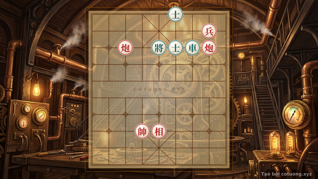 Thế cờ: Black's Trap on File 7, Rank 8: Black Chariot Opens Eyes, Red Cannon Seeks Opportunity — Cờ Tướng Online