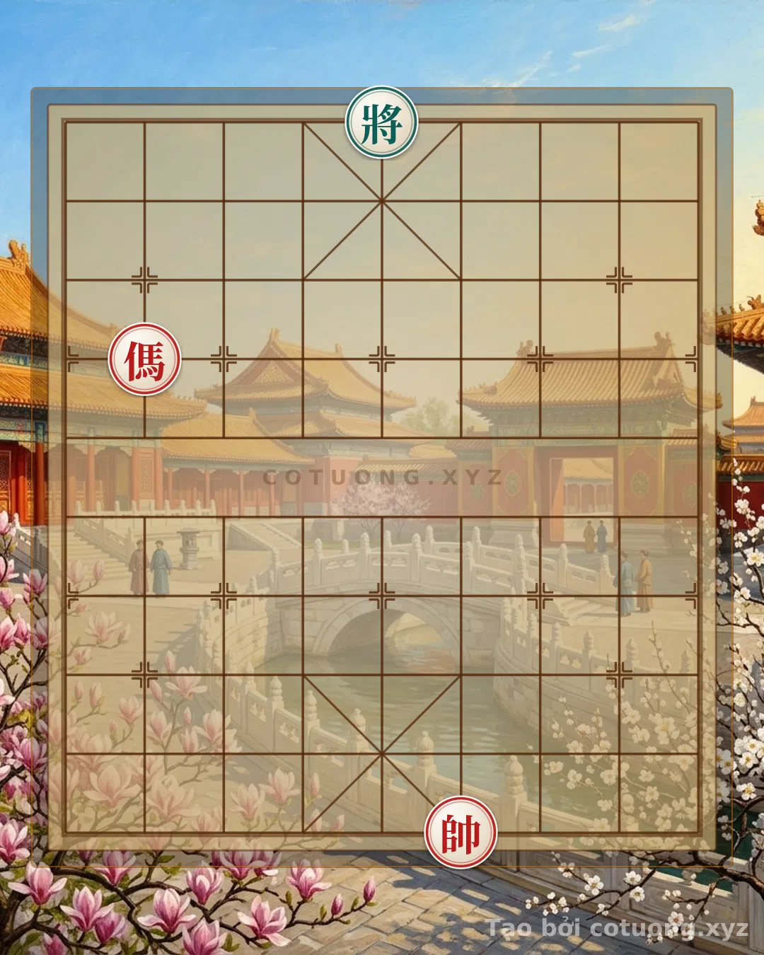Thế cờ: Black General on File 5, Rank 10: Red Horse Strategy Against File 8, Rank 7 — Cờ Tướng Online