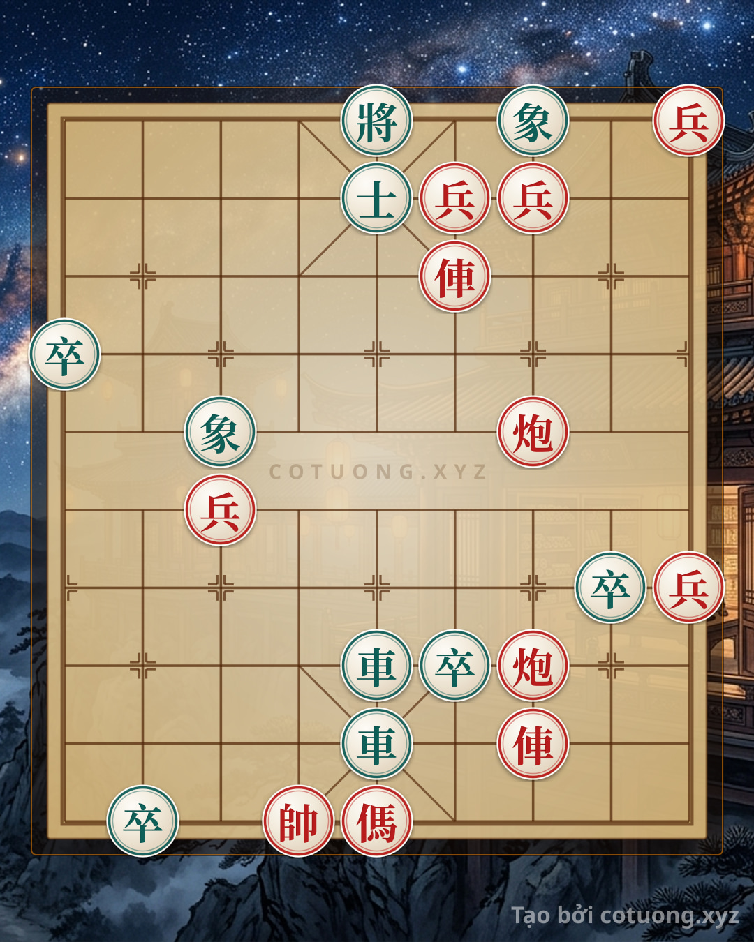 Challenge: Defeating Black with Double Cannons and Rook Thrust - Professional Xiangqi Tactics - Can you solve it?