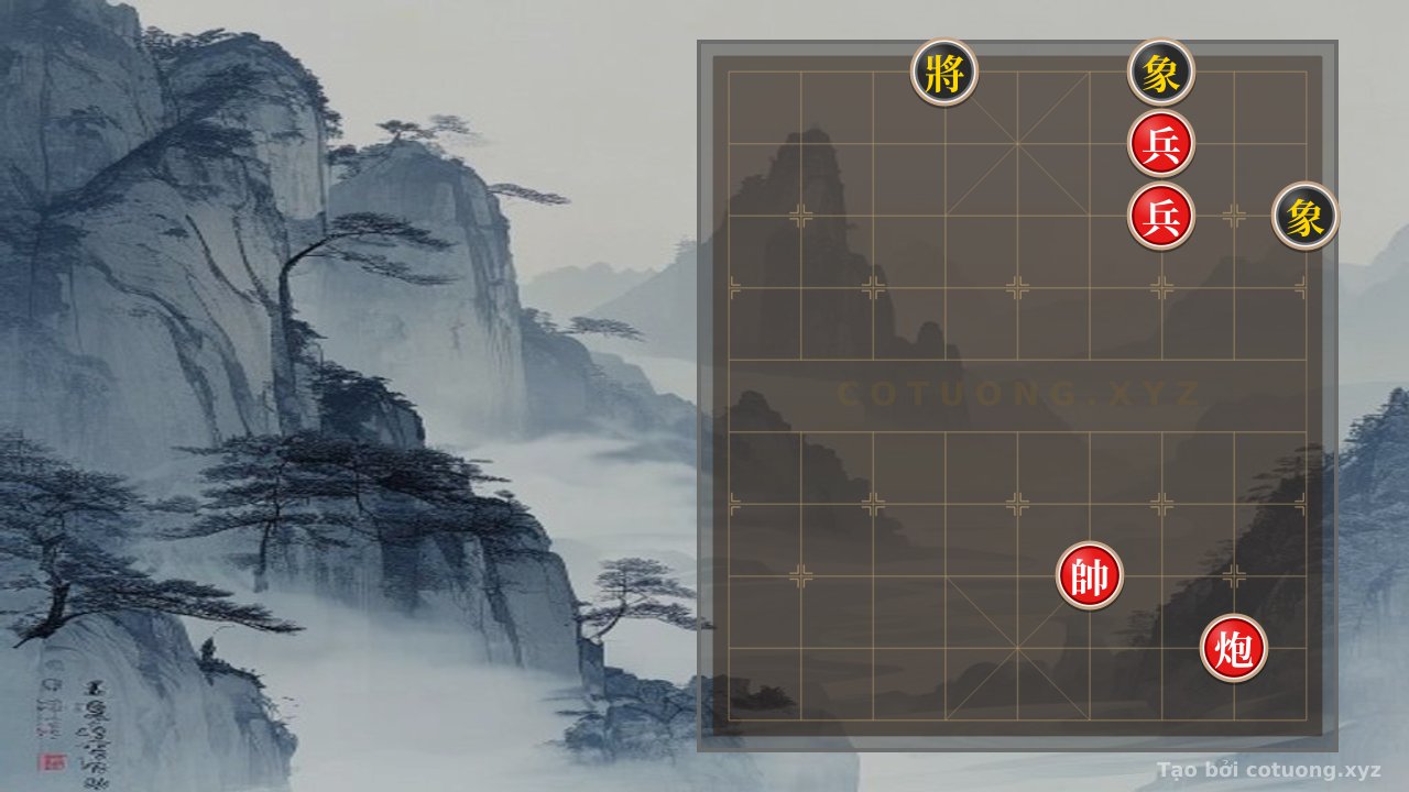 Thế cờ: The Classic Trap: Red Cannon and Two Pawns Shatter the Black Elephants in One Move — Cờ Tướng Online