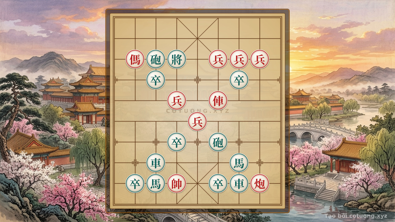 Thế cờ: Endgame Mastery: When the Red Rook, Cannon, Horse, and Five Pawns Face Down Two Rooks, Two Cannons, Two Horses - The Dark Secret of Black's Crushing Strategy — Cờ Tướng Online
