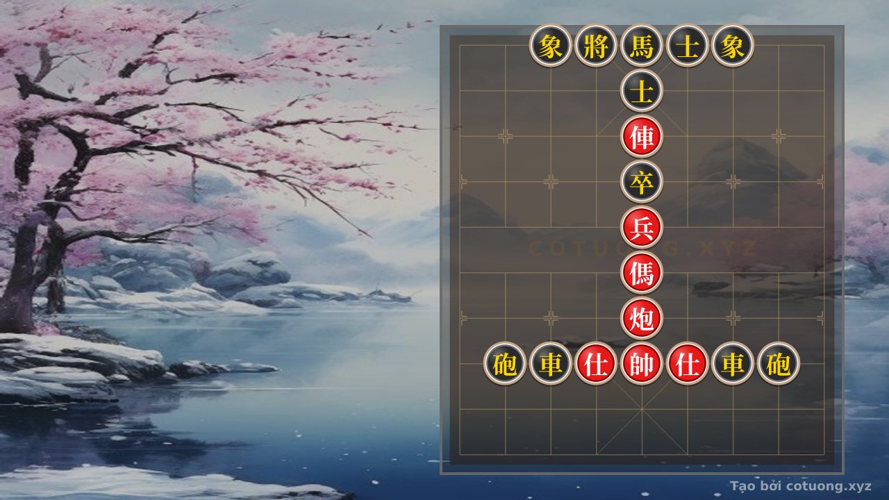 Thế cờ: Solo Xiangqi: Red unleashes firepower, Black plays strategically — Cờ Tướng Online