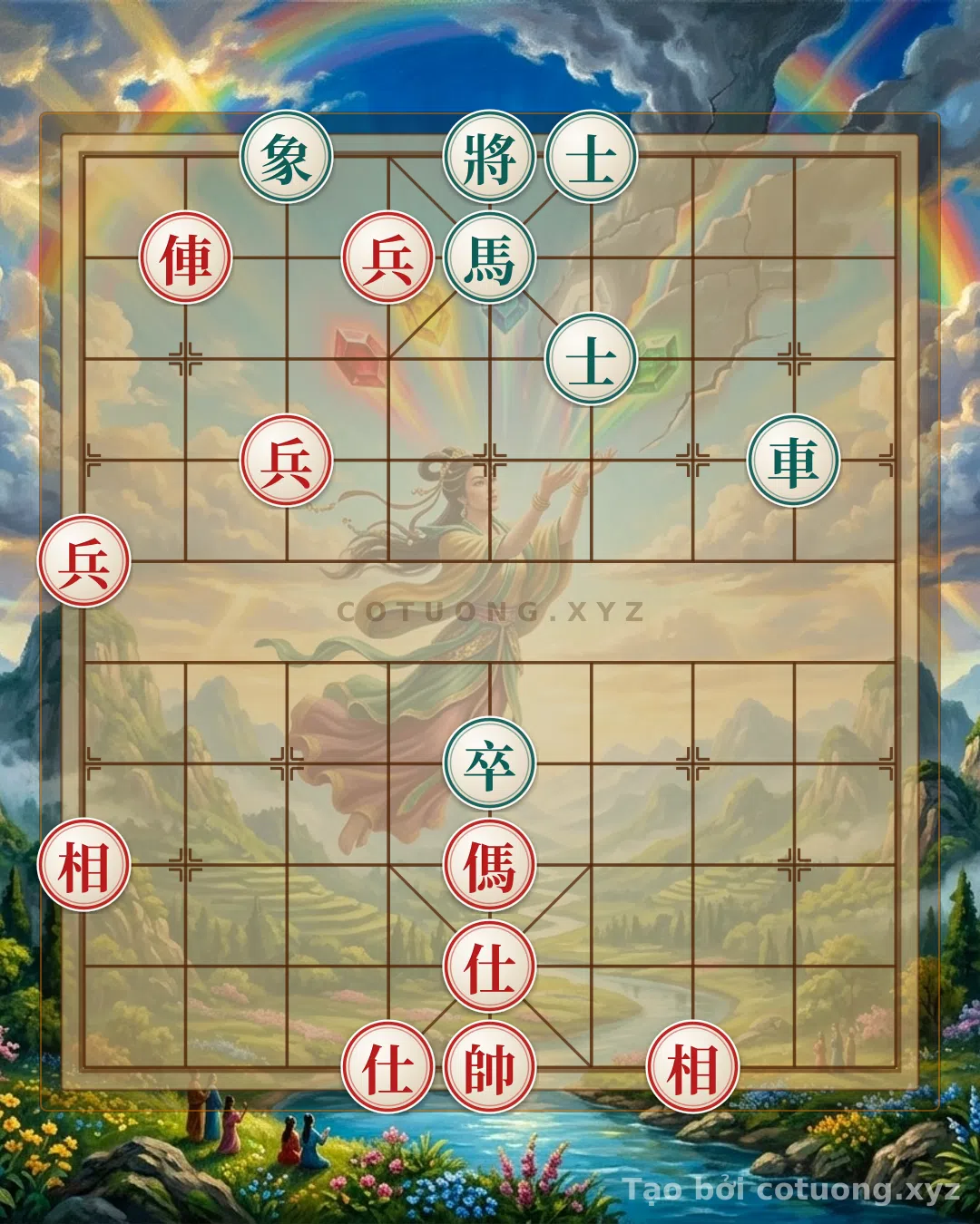 Thế cờ: The 'Red and Black' Formation - The Ruthless Tactics of Red in the Historic Battle — Cờ Tướng Online