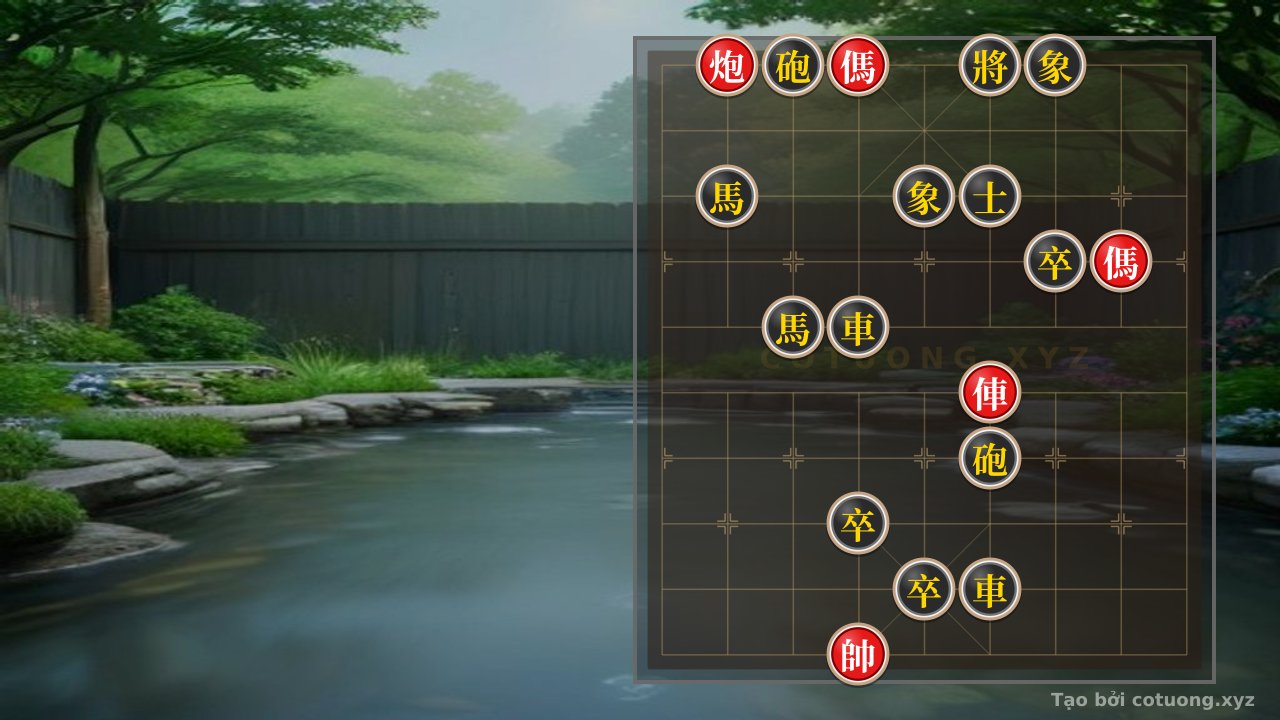 Thế cờ: Red Rook Cannon vs. Black 2 Rooks, 2 Cannons, and 2 Horses: Tactical Insights from an Ancient Battle — Cờ Tướng Online
