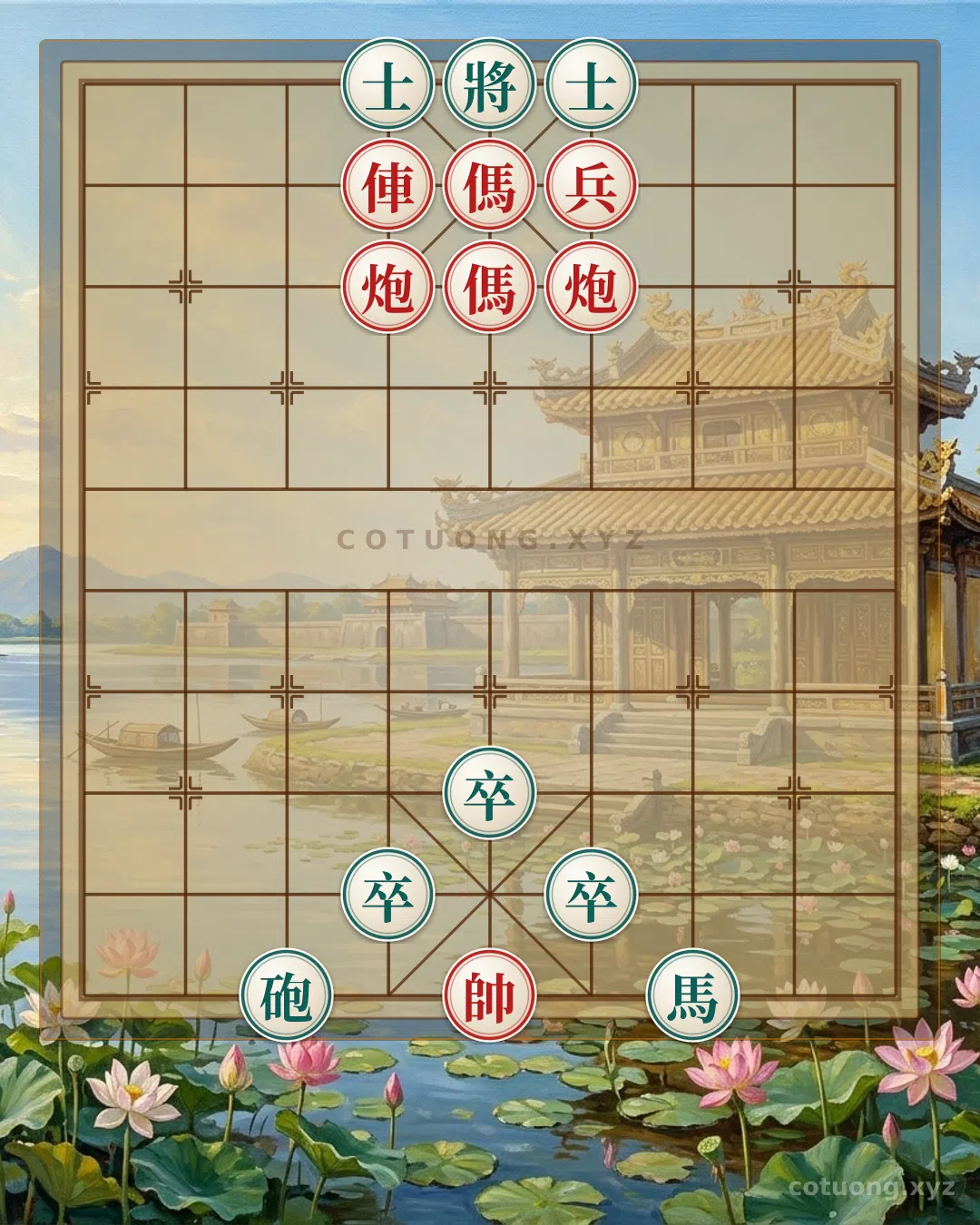 Thử Thách: Thế Cờ Đỏ: Song Mã Giao Chân, Pháo Trống Sát Xả - Cờ Tướng 1/10 - Bạn có thể giải được?