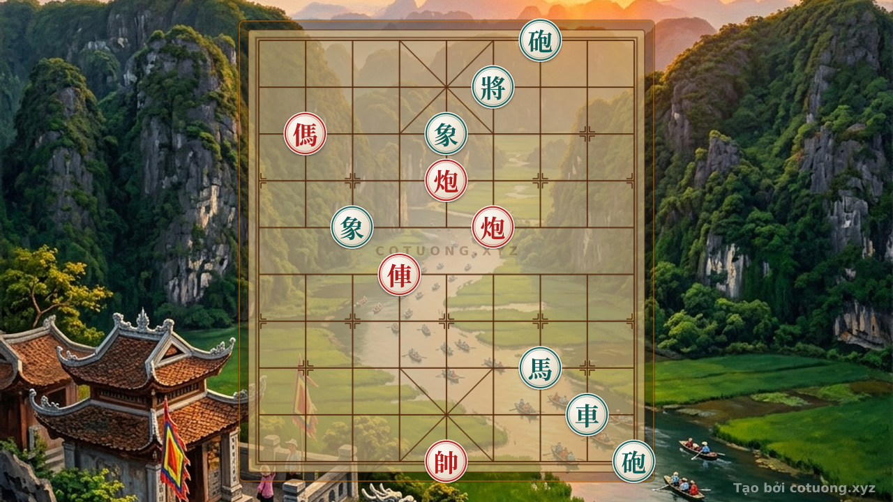 Thế cờ: Red Cannon on 7th File, 10th Rank: The 'Encirclement' Tactical Breakthrough in the Xiangqi Battle — Cờ Tướng Online