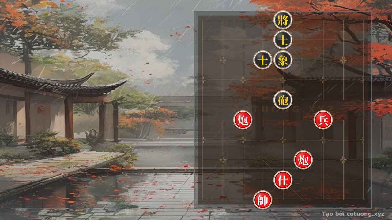 Thế cờ: 'Red General on File 6, Rank 1: 'Black's Trap Season – Solving the Dinosaur General Puzzle, Red Cannon '7-5' and Victory in 3 Moves!' — Cờ Tướng Online