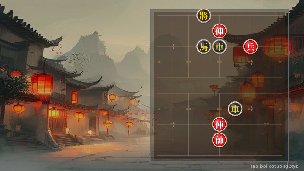 Thế cờ: Xiangqi: Breaking the Red General's Strategy with a Rook Checkmate on File 5 — Cờ Tướng Online