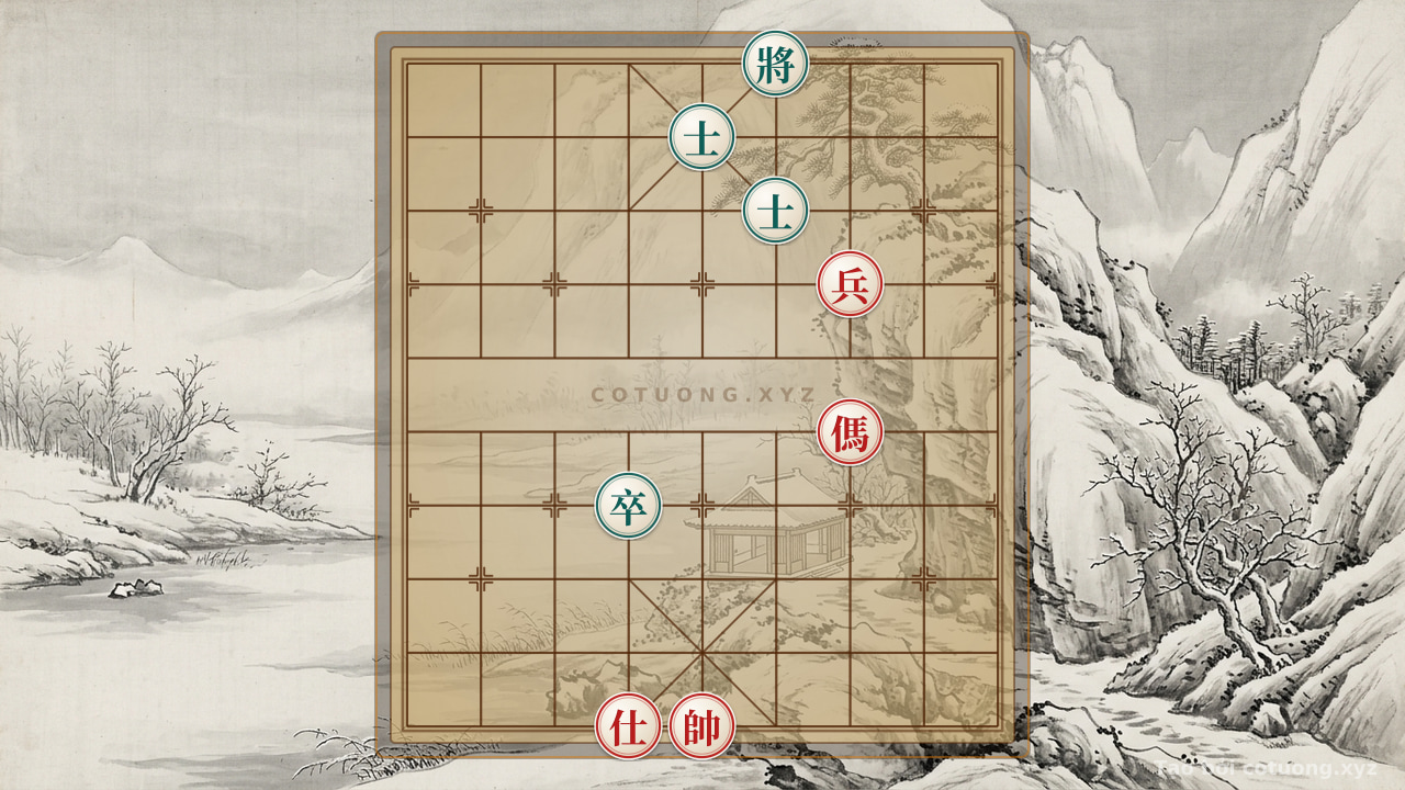 Thế cờ: Strategic Breakthrough: Red Advisor on File 6 Rank 1 Defeats Black General on File 6 Rank 10 — Cờ Tướng Online