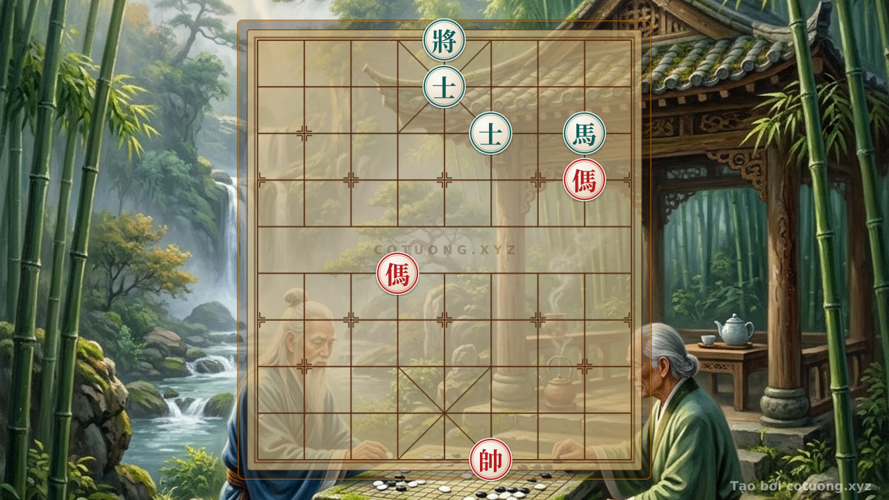 Thế cờ: Xiangqi: Black's Defensive Strategy Against Red's Double Horse — Cờ Tướng Online