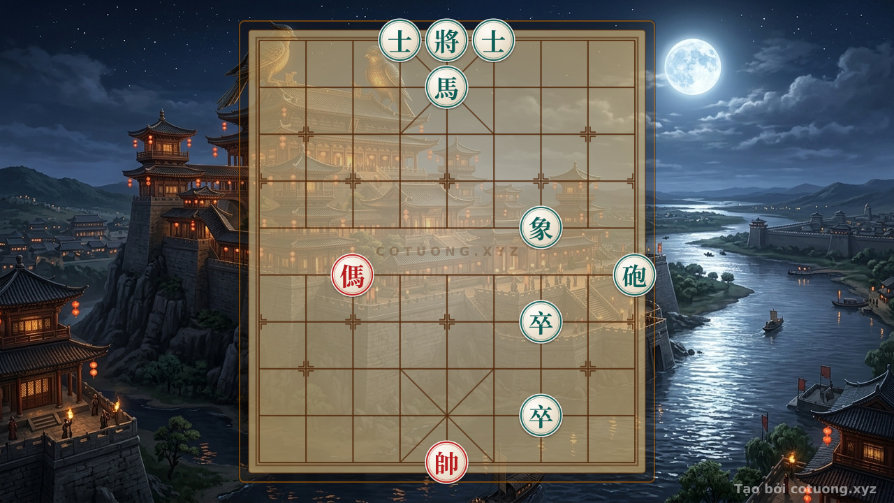 Thế cờ: Red General: Unique Move with Red Horse at 7-5 — Cờ Tướng Online