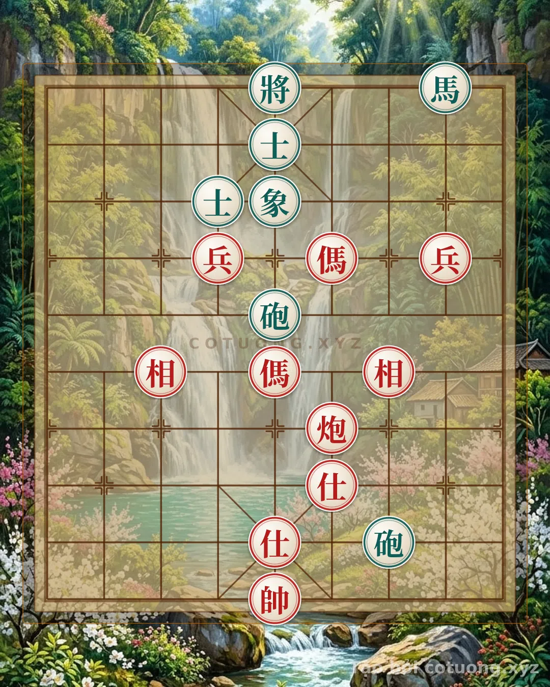 Thế cờ: Xiangqi: Red Double Horse Strategy - How to Defeat the Black General in 5 Moves — Cờ Tướng Online