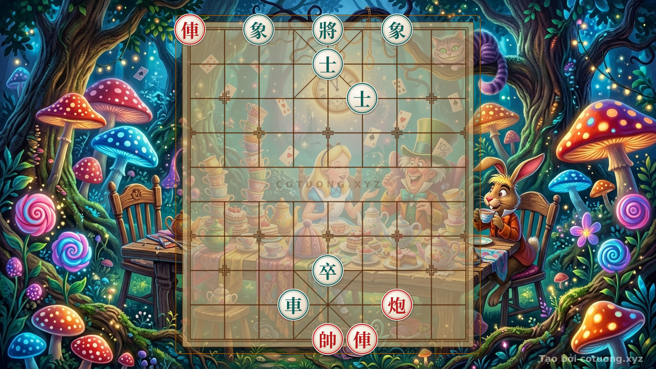 Thế cờ: Master's Insight: When Two Red Cannons Clash with the Black Rook - A Classic Battle in the Heart of the Chessboard — Cờ Tướng Online