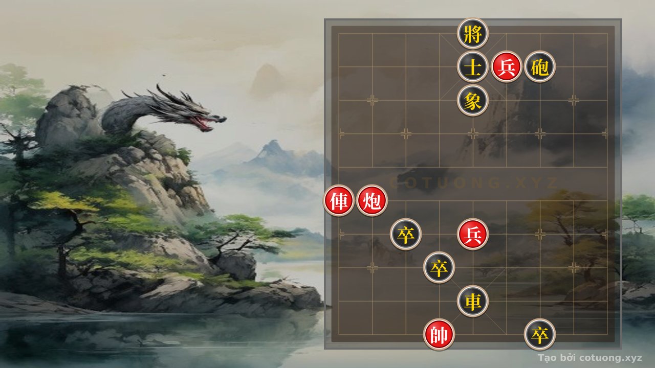 Thế cờ: Xiangqi: Red Chariot on File 9 Attacks Straight at Black General - Brutal Strategy — Cờ Tướng Online