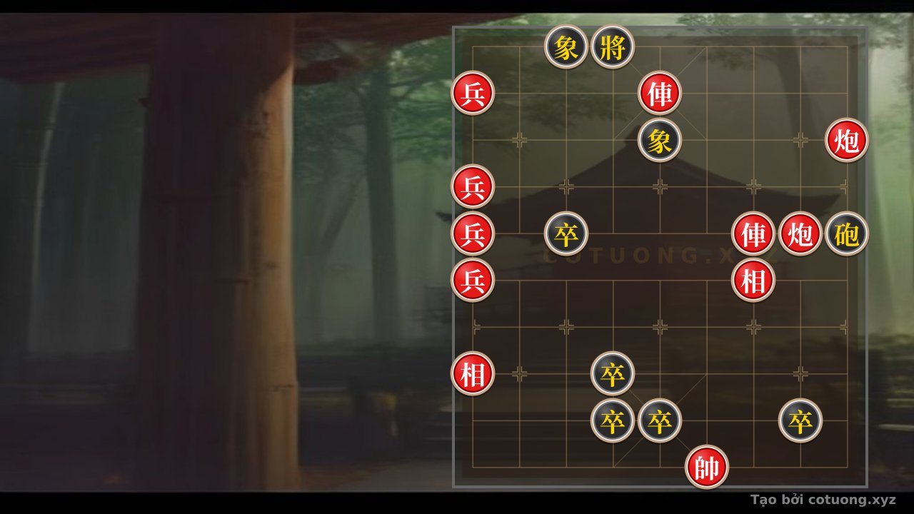 Thế cờ: Red Chariot Charges Straight, Black Cannon Is Blocked: A Brutal Xiangqi Position Like a Clash of Steel — Cờ Tướng Online