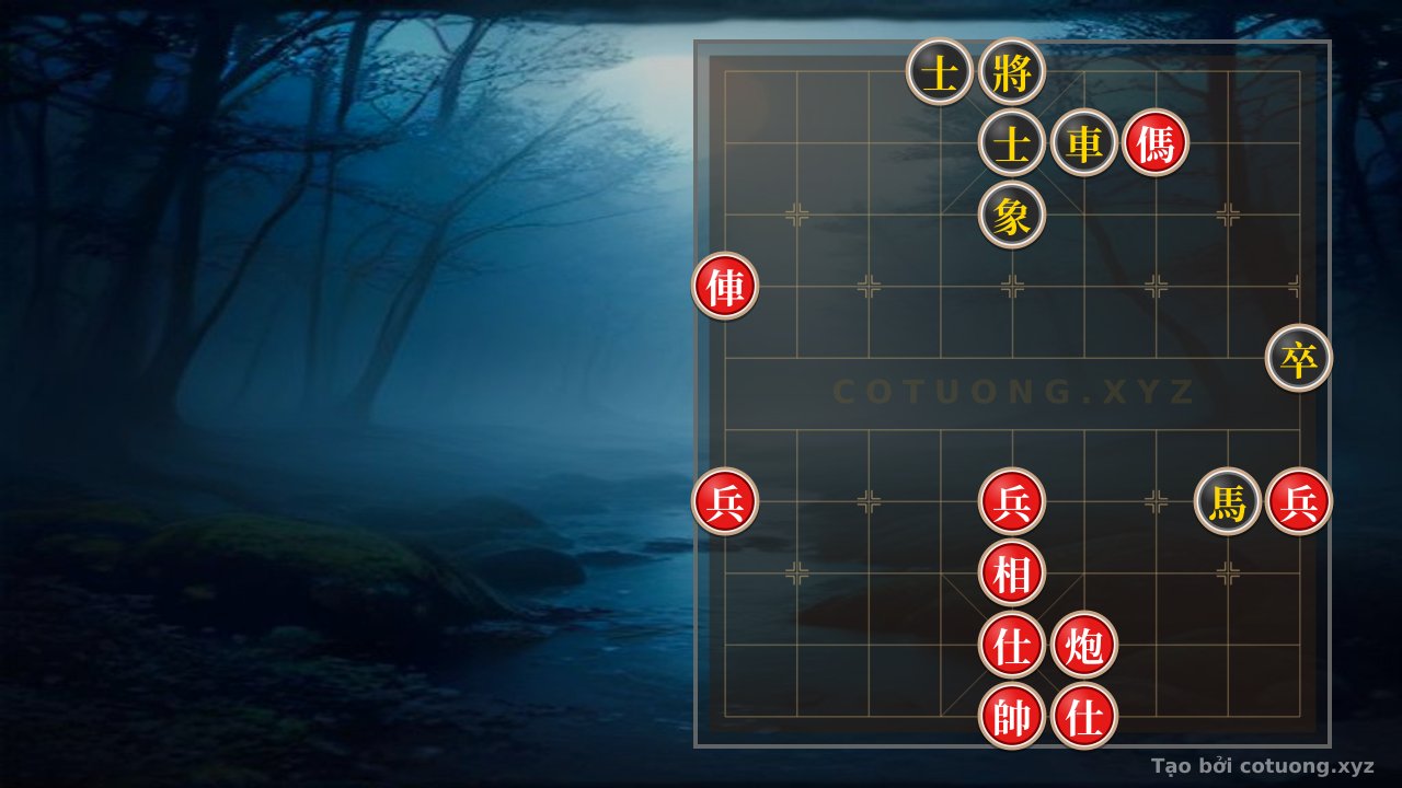 Thế cờ: The Ultimate Xiangqi Strategy: How the Red Rook-Cannon-Horse 3-Piece Army Defeats the Black Rook-Horse 1-Piece Army - The Epic Battle of the Crimson and Ebony on the Chessboard — Cờ Tướng Online