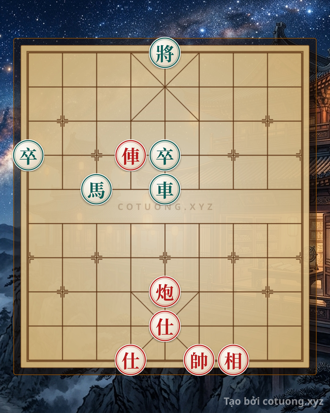 Challenge: Endgame Mastery: Rook Cannon 2 Advisors Elephants vs. Rook Horse 2 Pawns - Winning Tactics - Can you solve it?
