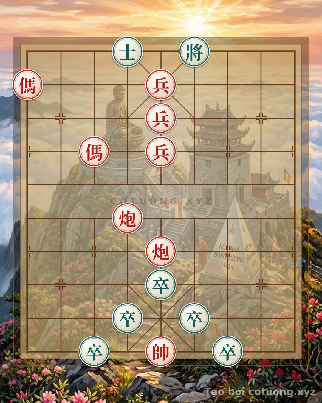 Thế cờ: Xiangqi: Strengthening Defense with the Black Advisor at File 4, Rank 10 — Cờ Tướng Online