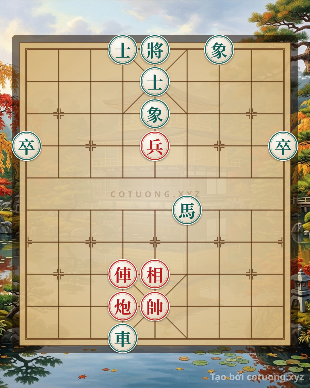 Thế cờ: The Ghost Army: Red Rook Cannon Pawn Crushes Black Horse 2 Pawns - Killer Move #24d2 You Can't Miss — Cờ Tướng Online