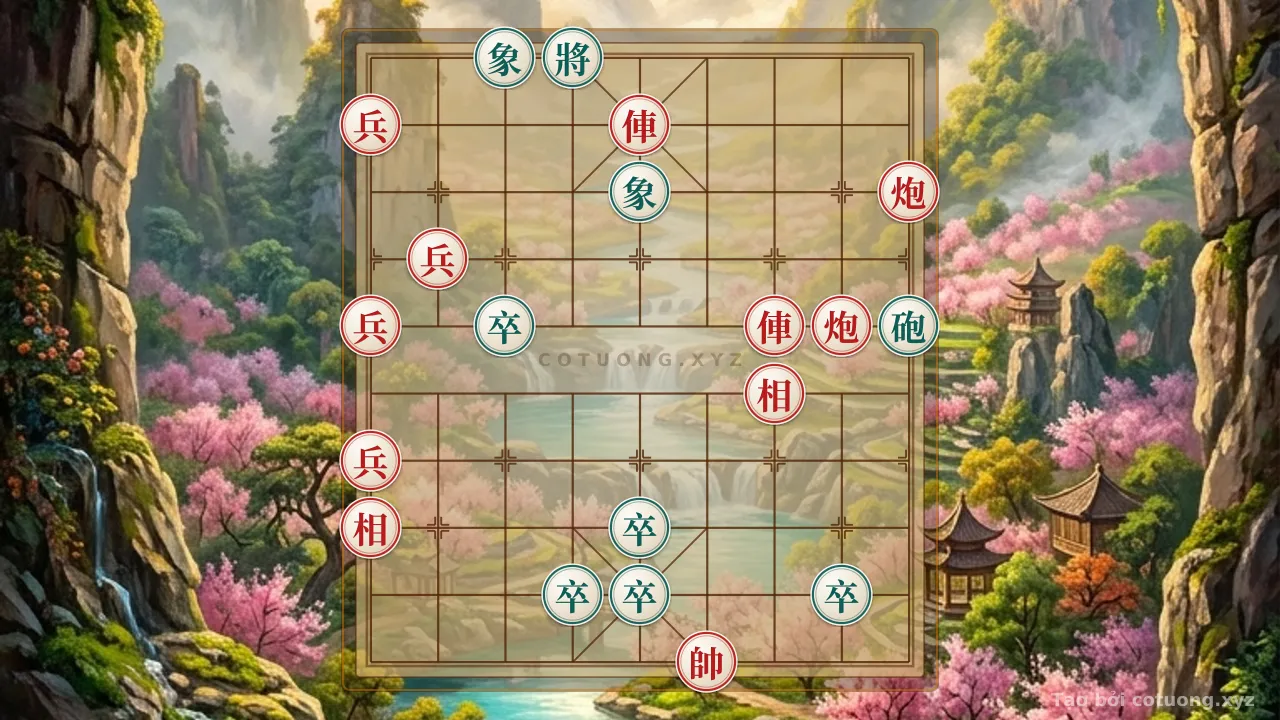Thế cờ: Red's Xiangqi Gambit: Breaking Black in 10 Moves - Tactical Checkmate — Cờ Tướng Online