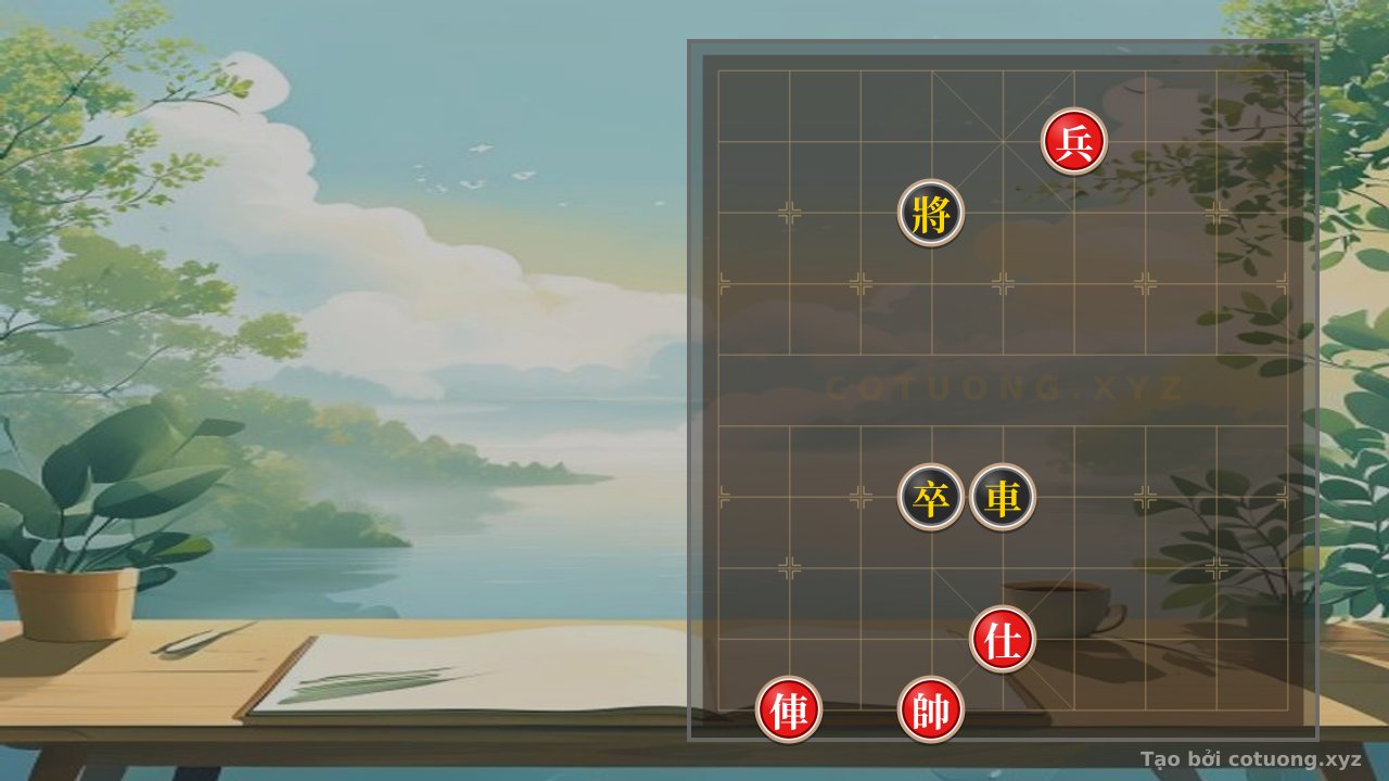 Thế cờ: Red General: Pawn on File 4 Rank 9 - Defensive Counterattack Strategy with Red Advisor on File 5 Rank 2 — Cờ Tướng Online