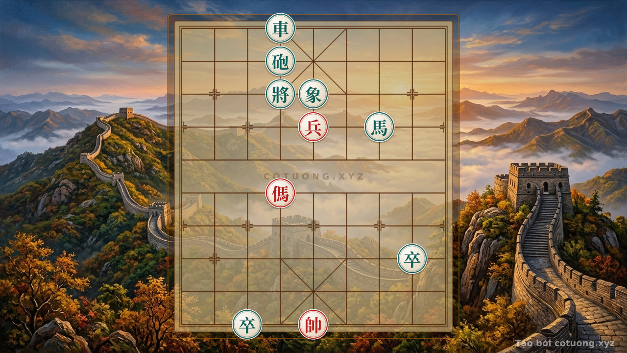 Thế cờ: The Sorrowful Endgame: One Horse, One Pawn Shatter the Black Elephant and Cannon - A Classic Ambush Battle Like the White Strap River — Cờ Tướng Online
