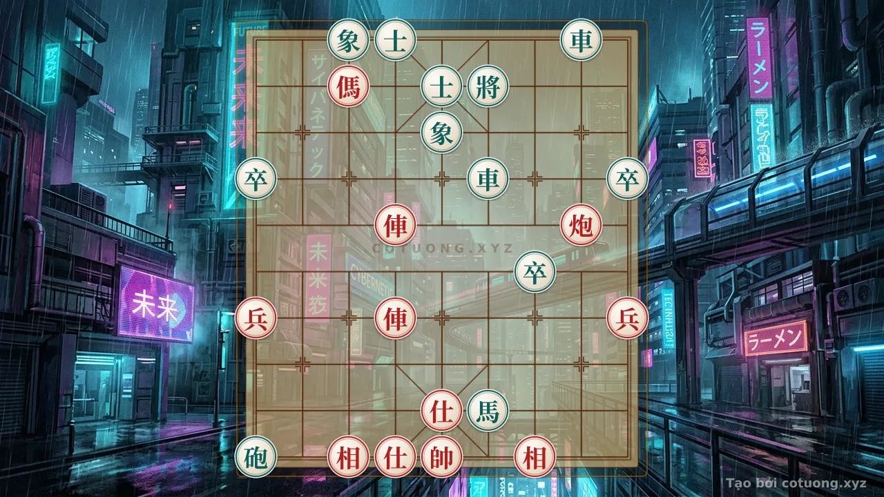 Thế cờ: Xiangqi Tip #9184: When Two Red Chariots Dance Across the Battlefield - The Art of Counterattack in Silence — Cờ Tướng Online