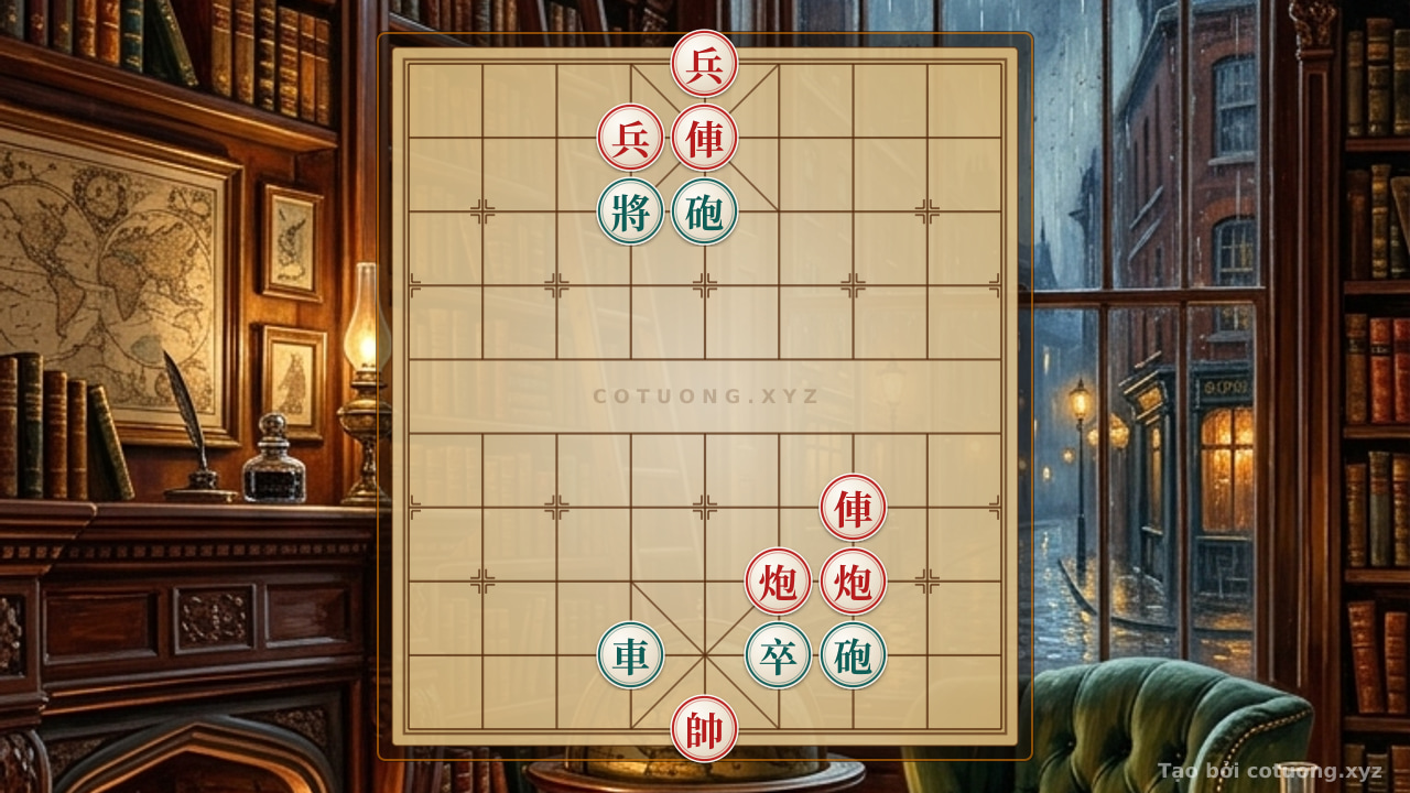 Thế cờ: Xiangqi Masterpiece: Red Chariot's Straight Attack, Black Cannon's Siege - A Mysterious Battle — Cờ Tướng Online