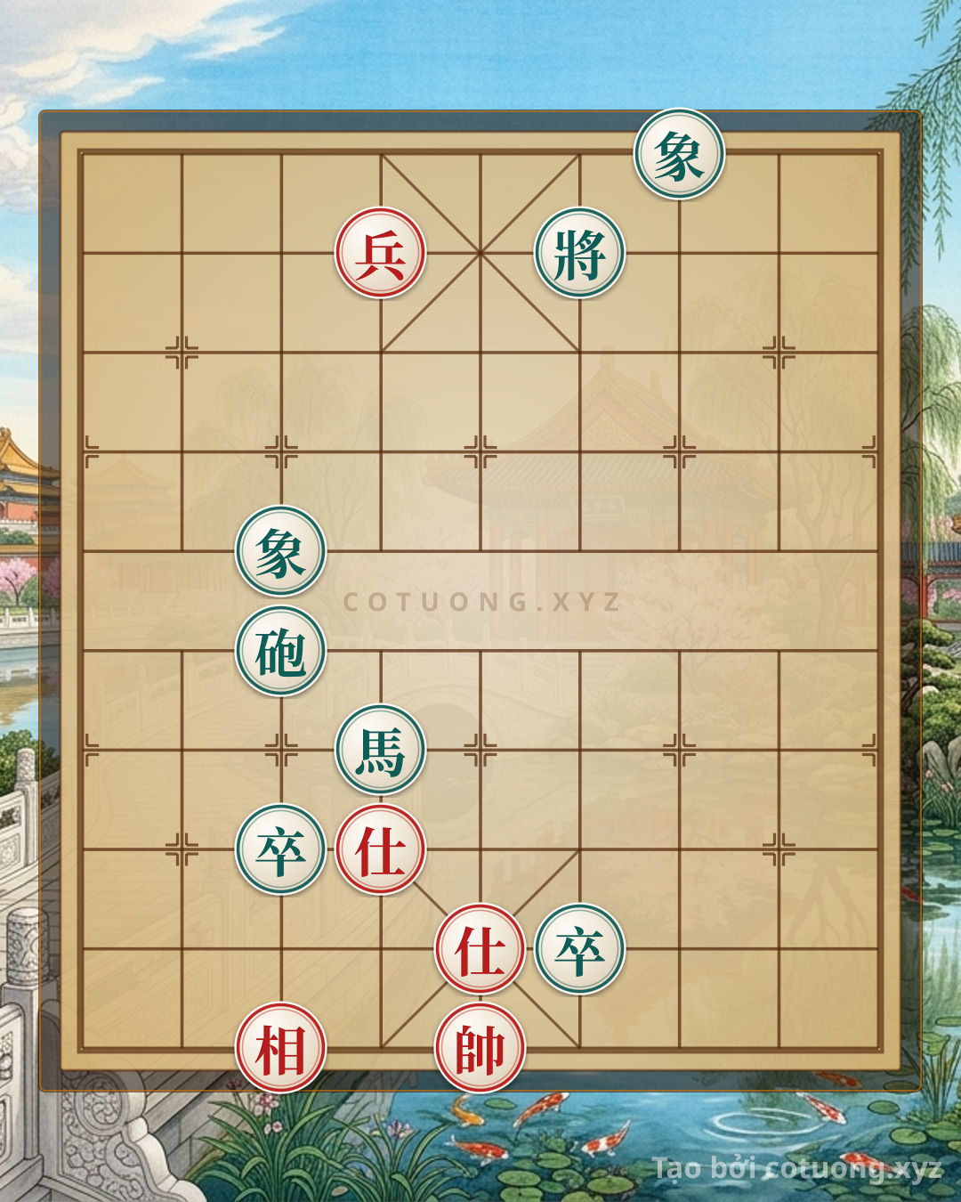 Challenge: Red General's First Move: Cannon Trap, Black Bishop in Lane 3 - Can you solve it?