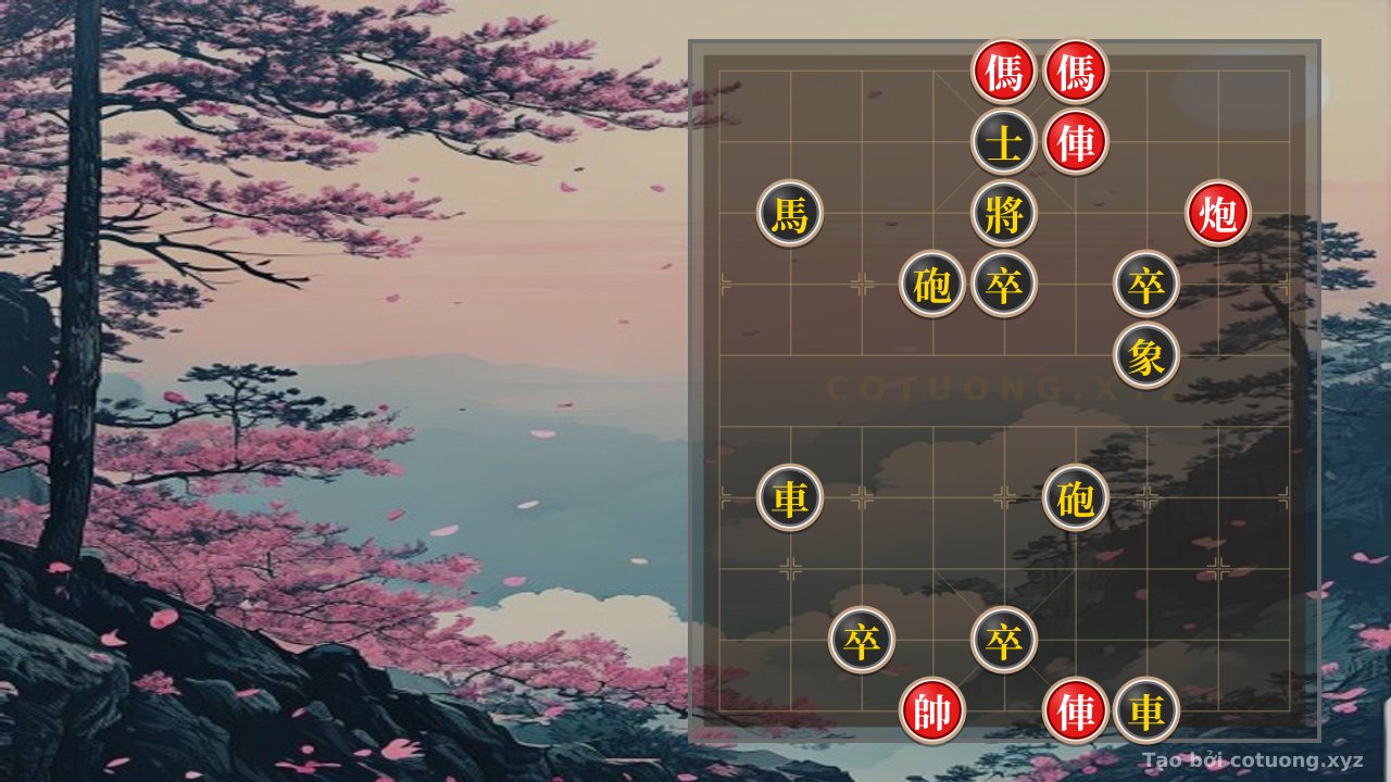 Thế cờ: The Ultimate Checkmate Trick: Red's 2 Rooks, 2 Cannons, and 2 Horses Shatter the Black's Impenetrable Defense! — Cờ Tướng Online