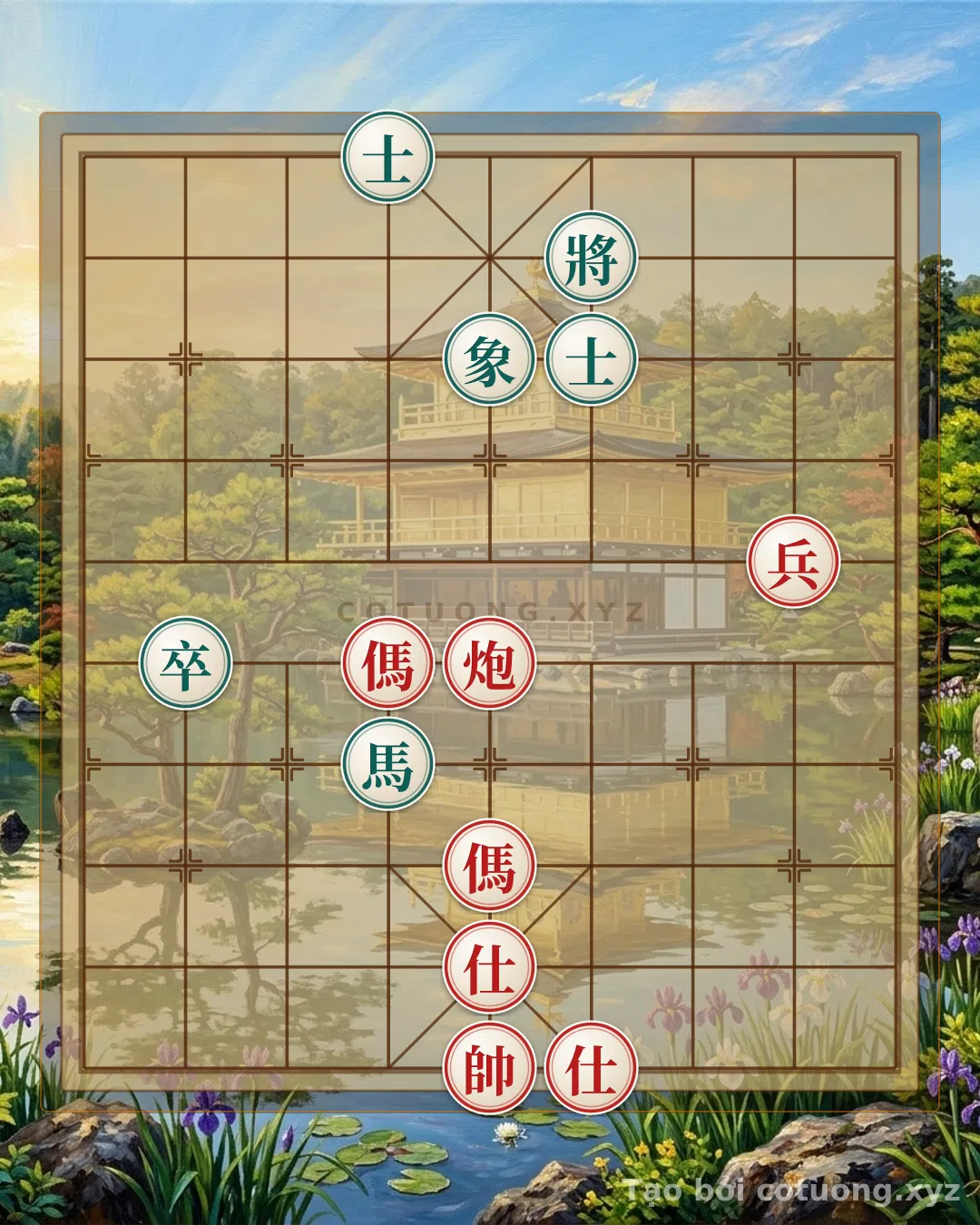 Thế cờ: Red Attacks Black: The Double Horse Leg Strategy in Xiangqi — Cờ Tướng Online