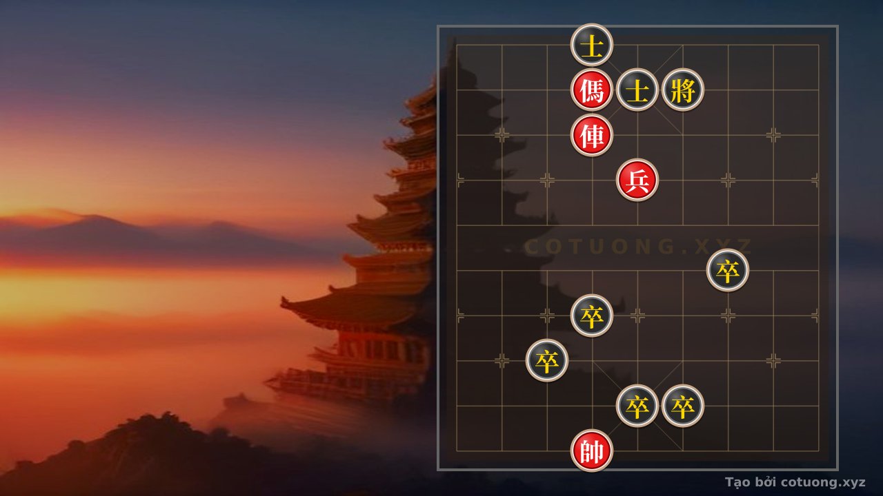 Thế cờ: The Kongming Formation: Red Chariot Wins the Black General in Four Moves — Cờ Tướng Online